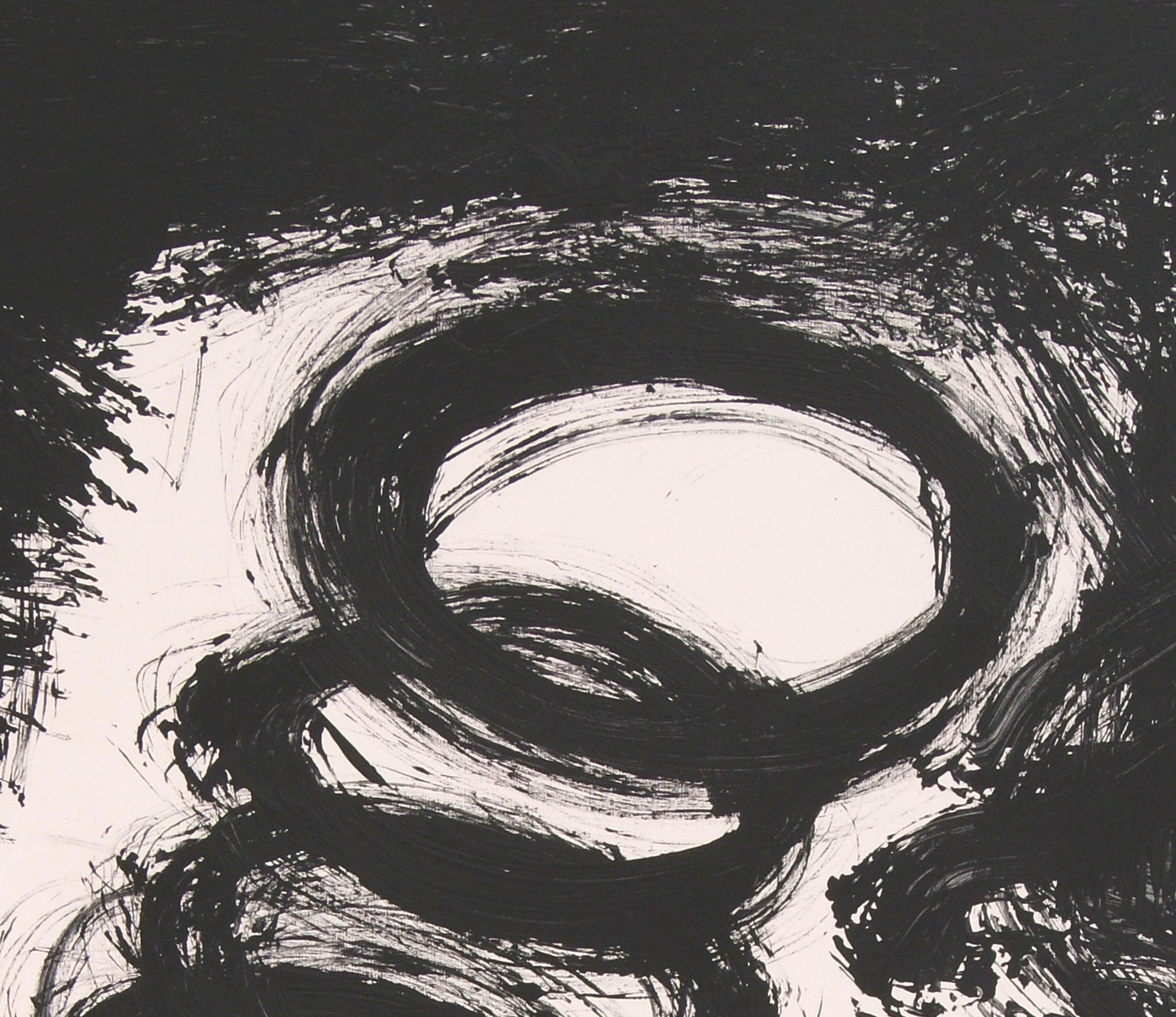 Ruz  Schwarz  Bigli  Vertikales abstraktes Gemälde in Acryl auf Leinwand (Abstrakt), Painting, von RAFAEL RUZ