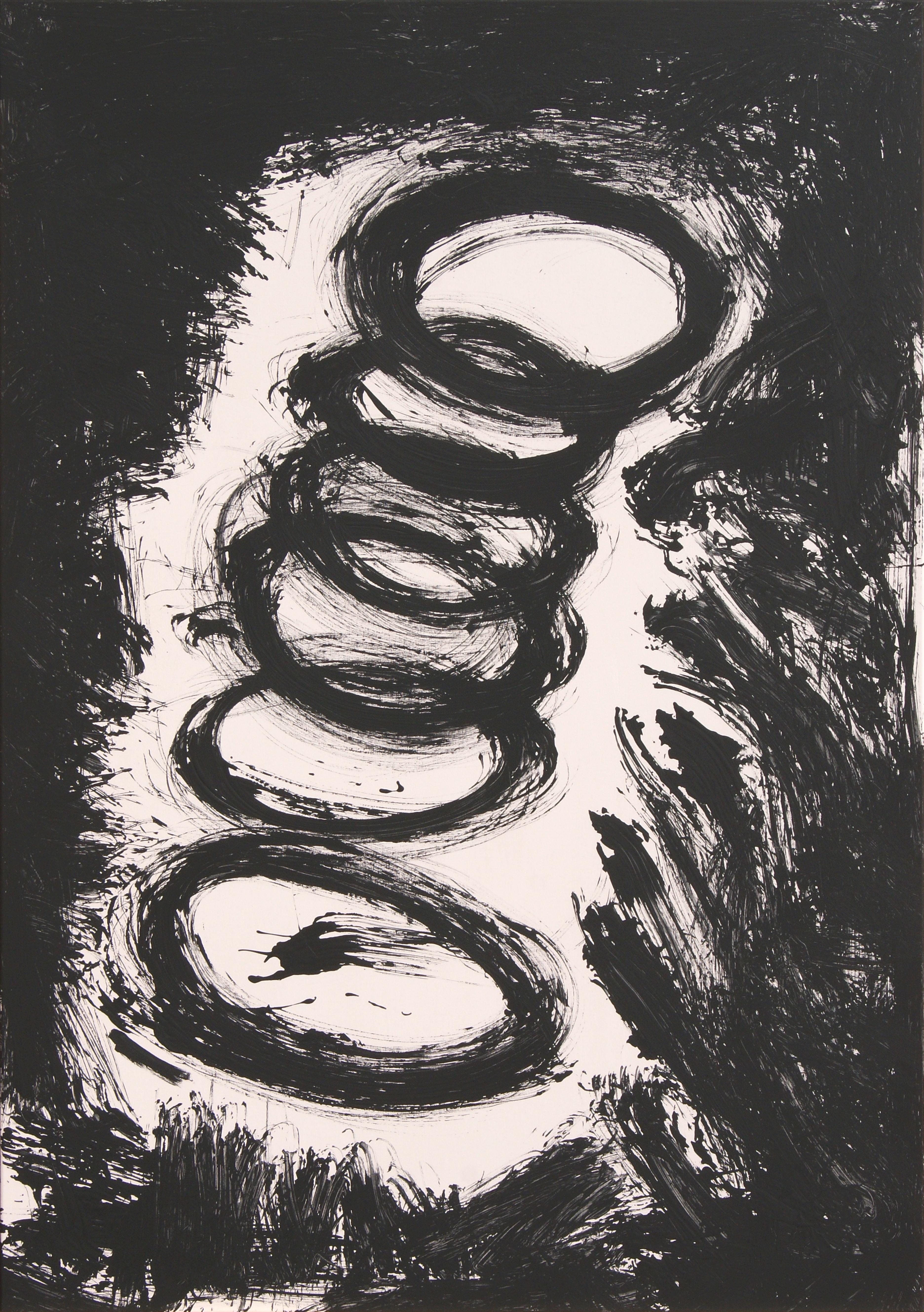 RAFAEL RUZ Abstract Painting - Ruz  Black  Big  Vertical Abstract Acrylic on canvas Painting