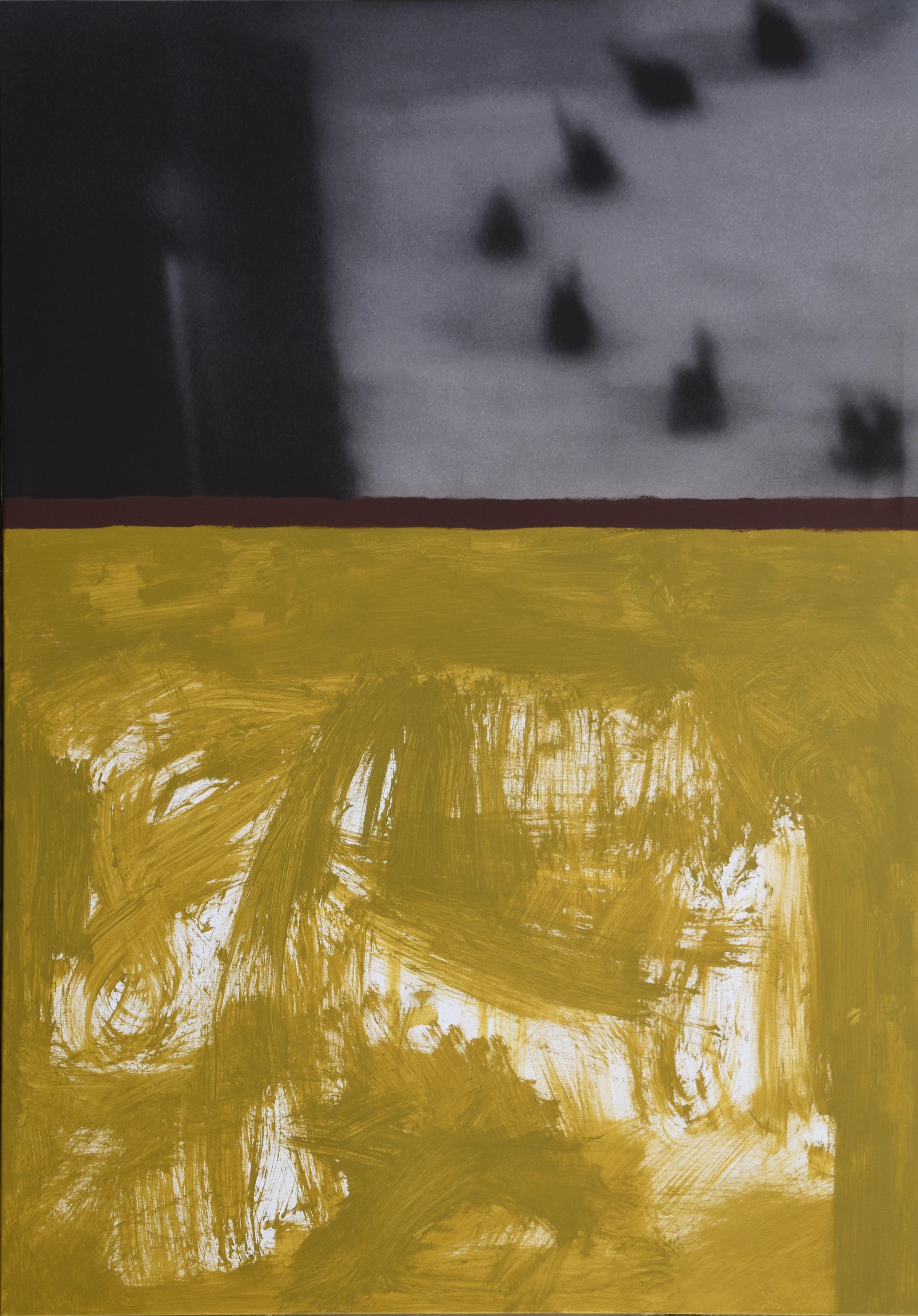 Abstract Painting de RAFAEL RUZ - Ruz  Negro  Gris Verde  pintura sobre lienzo acrílico