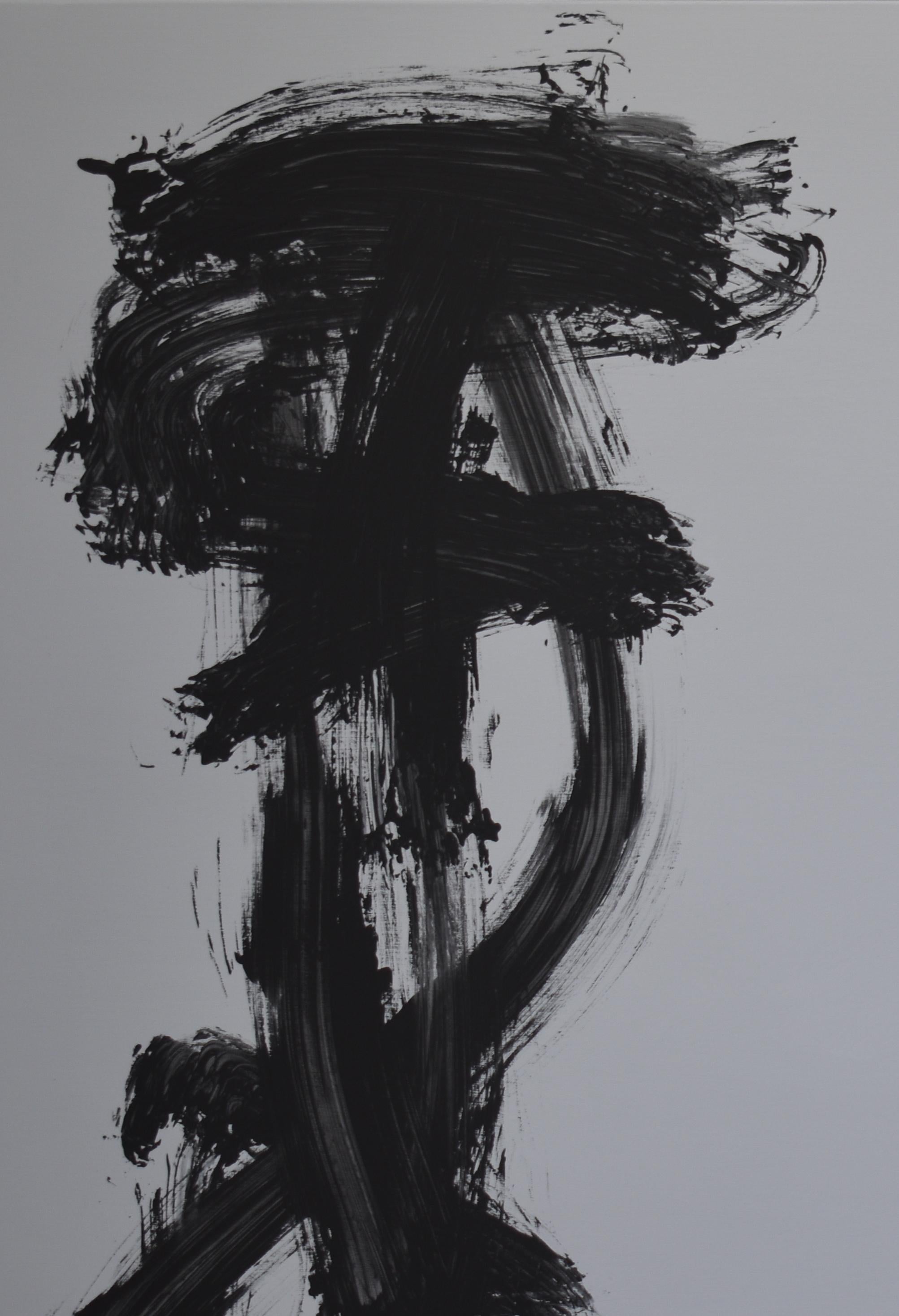 Ruz  Nero  Sfondo chiaro  Grande  El Peregrinar    Acrilico astratto  Pittura - Painting Astratto di RAFAEL RUZ