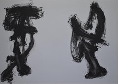 Ruz  Black  Light Background  Big  El Peregrinar    Abstract Acrylic  Painting