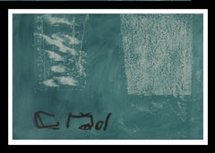 Ruz  negro sobre verde pintura acrílica abstracta original