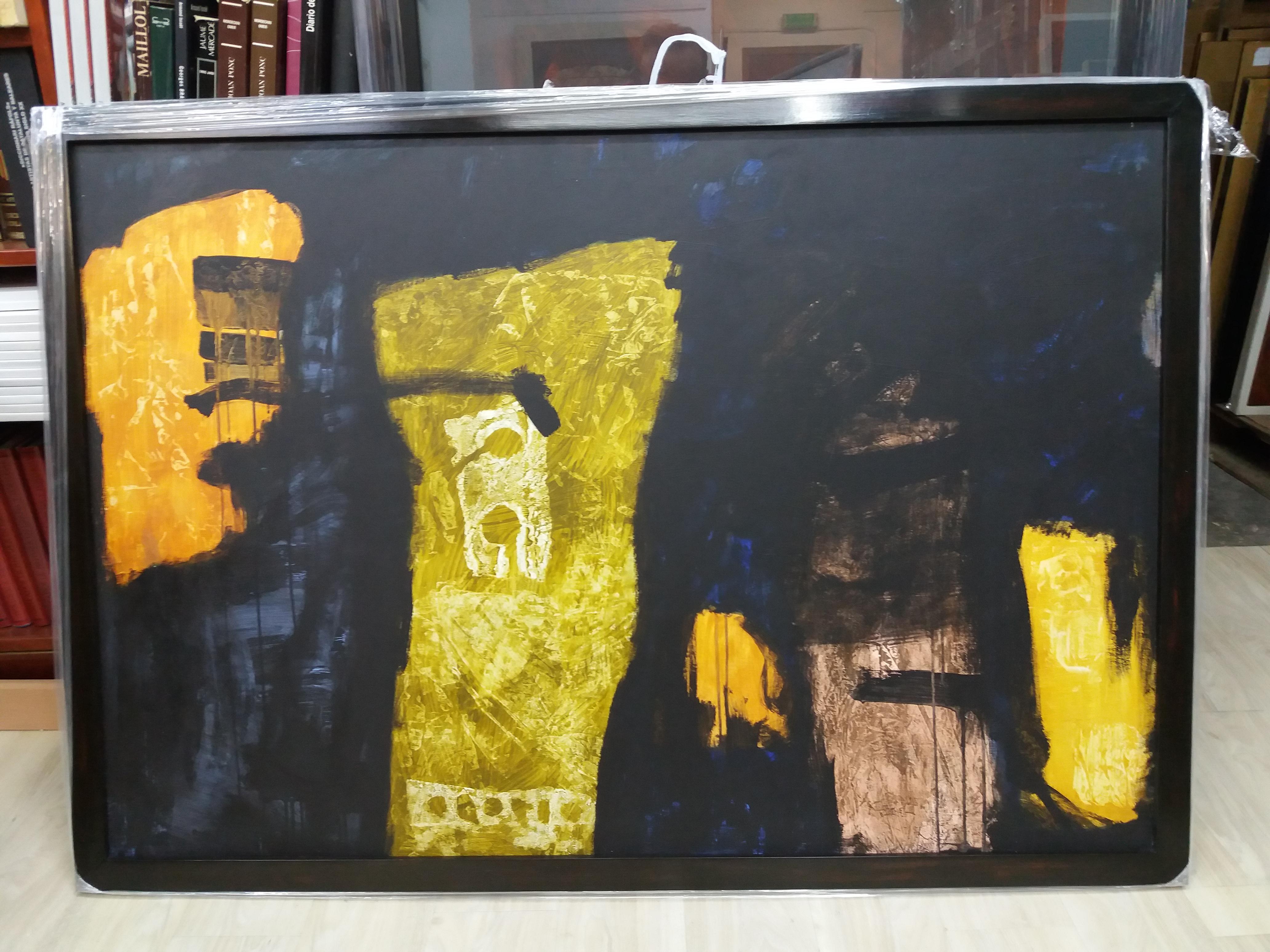 Ruz   Nero  dipinto originale su tela acrilica astratta - Painting di RAFAEL RUZ