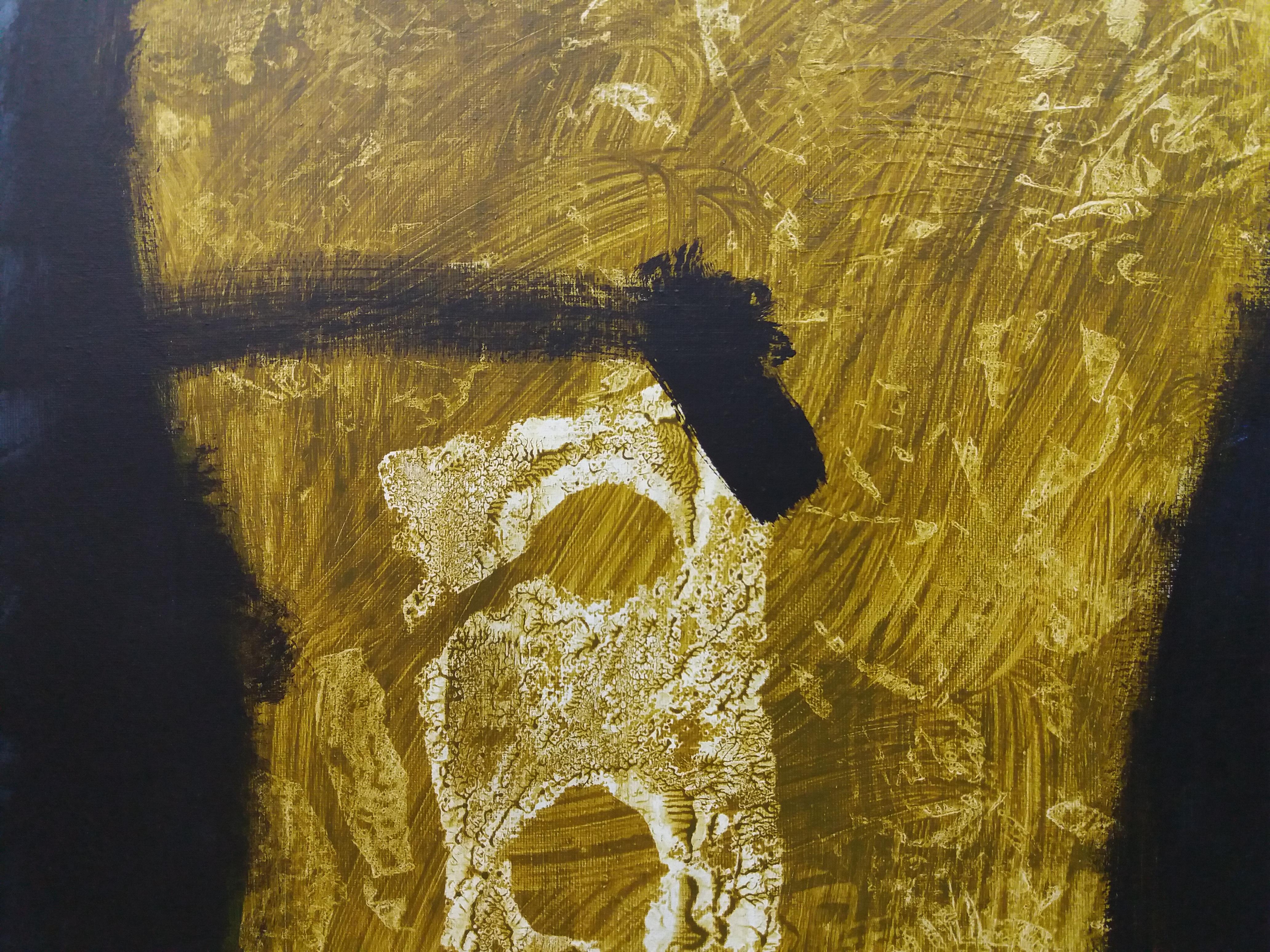 Ruz   Nero  dipinto originale su tela acrilica astratta - Painting Astratto di RAFAEL RUZ