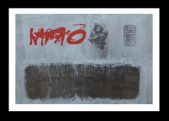 Ruz   Negro  Grafismo Rojo  pintura acrílica abstracta original