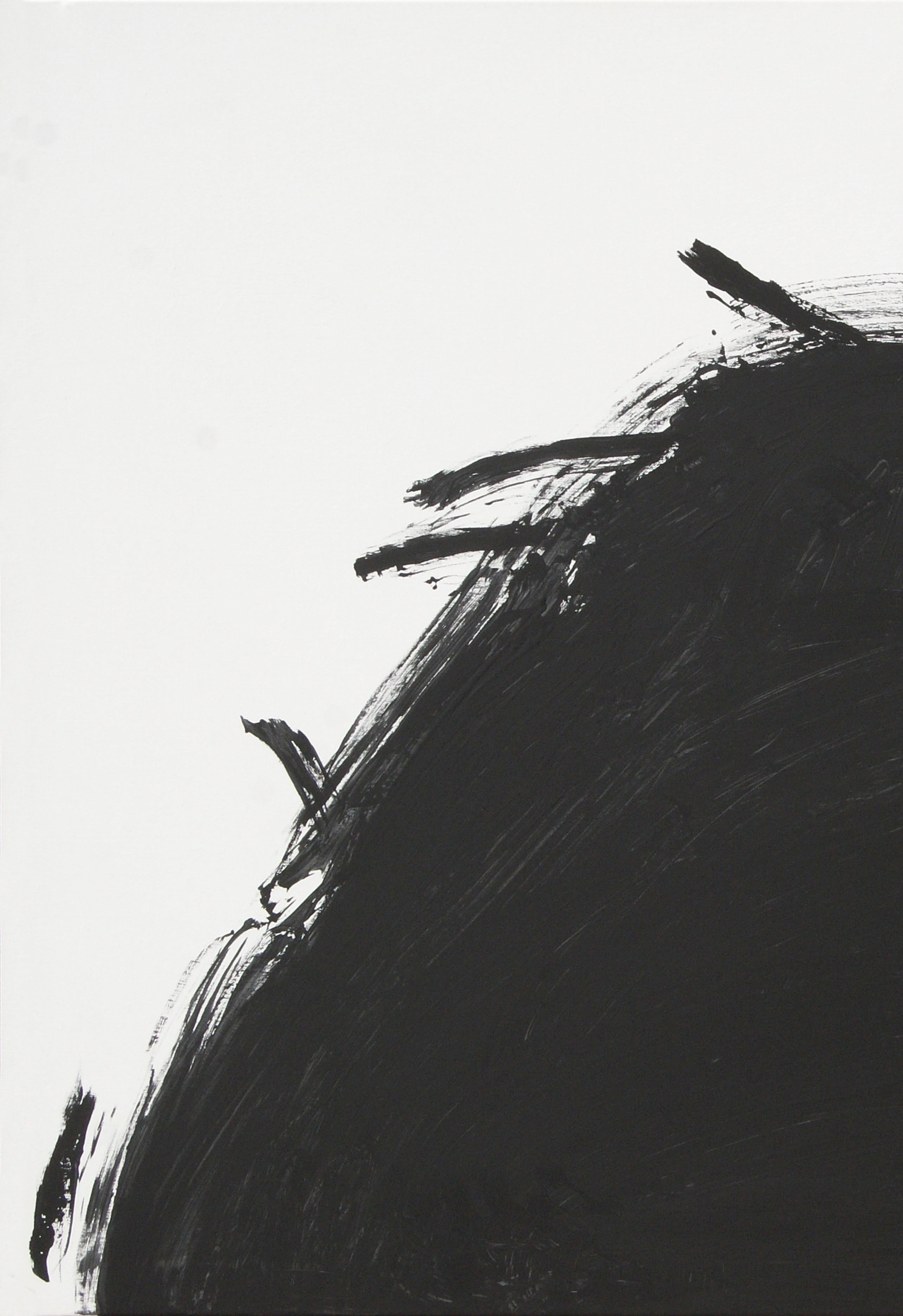 Ruz  Black  serie Qui Primitivum est Abstract Acrylic on canvas - Painting by RAFAEL RUZ