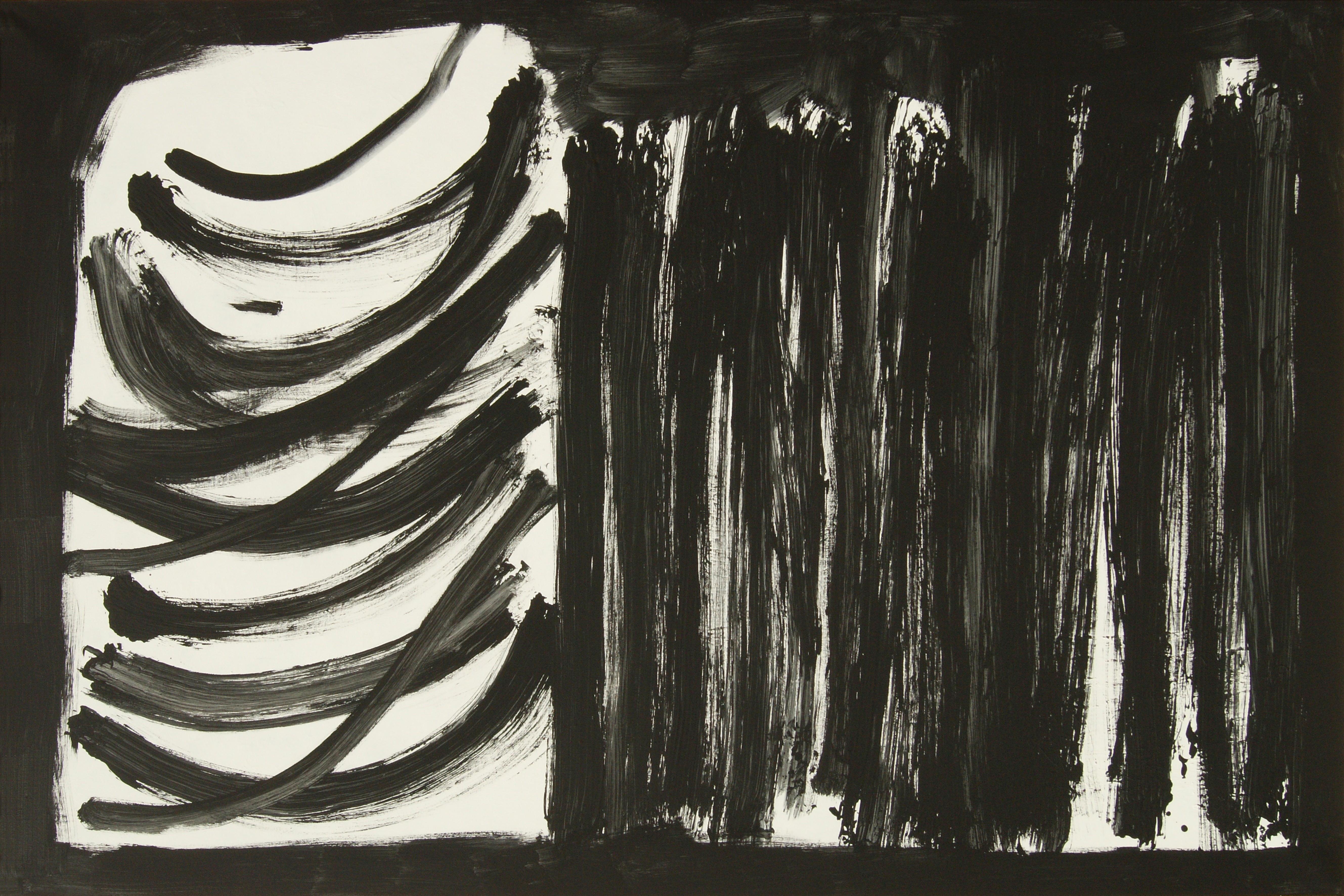 Abstract Painting RAFAEL RUZ - Ruz   Black White Cuan Perfectos somos Abstract Acrylic on canvas Painting