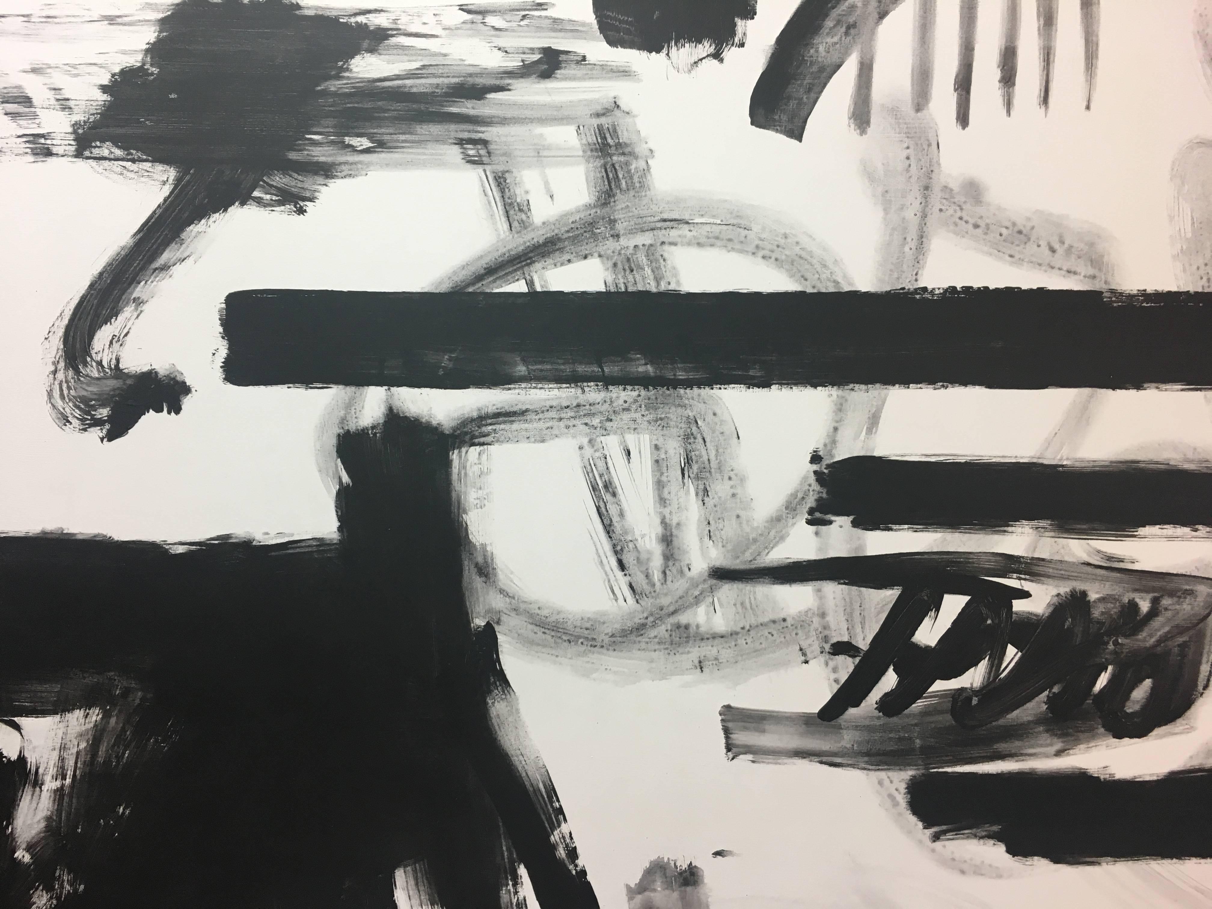 Ruz Negro Blanco  Paisajes - original  Pintura abstracta acrílica sobre lienzo - Painting de RAFAEL RUZ