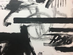 Ruz Black White Landscapes - original Abstract Acrylic on canvas Painting