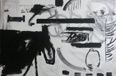 Ruz Black White Landscapes - original Abstract Acrylic on canvas Painting