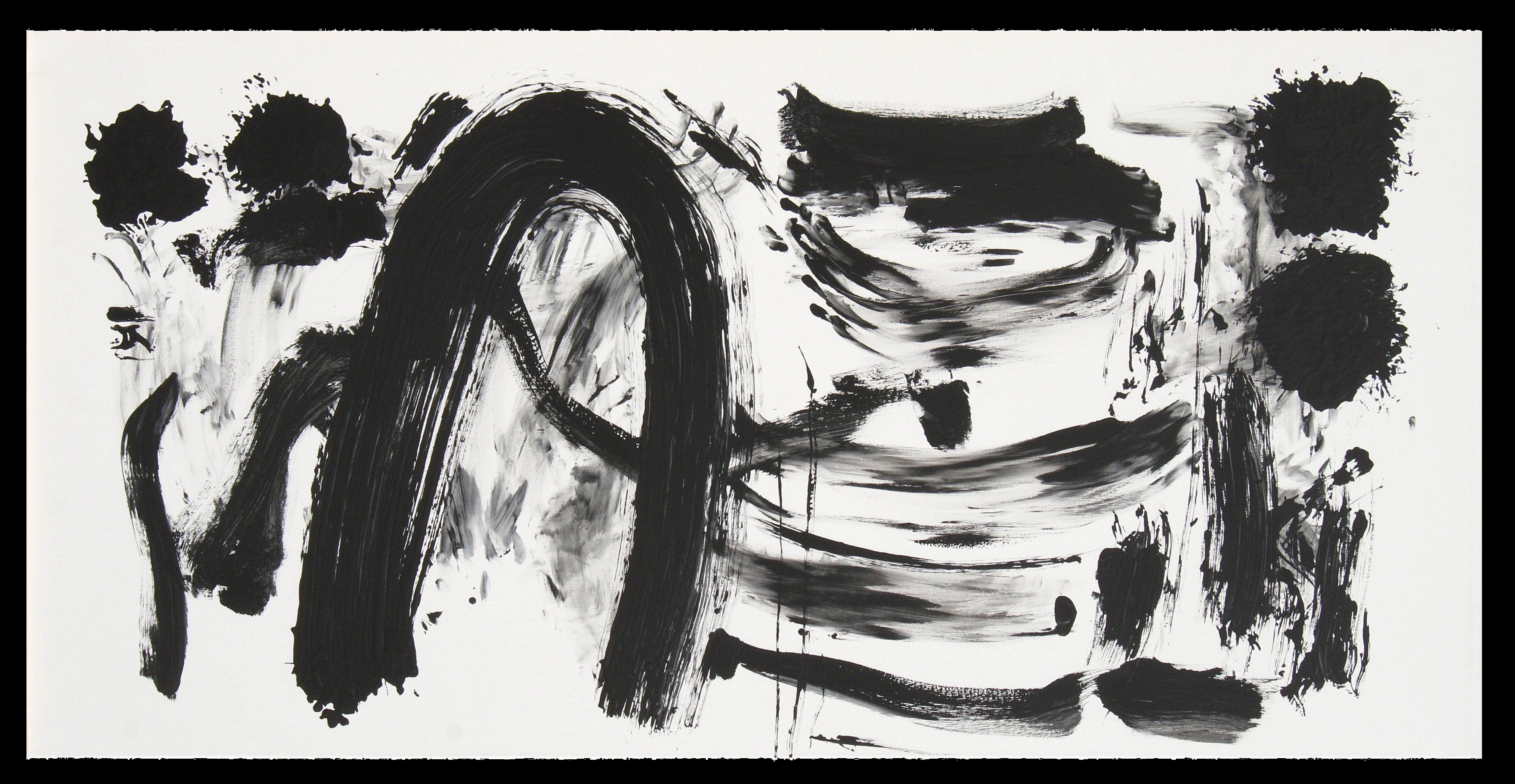 RAFAEL RUZ Abstract Painting - Ruz   Black White  Qui Primitivum est Abstract Acrylic on canvas Painting