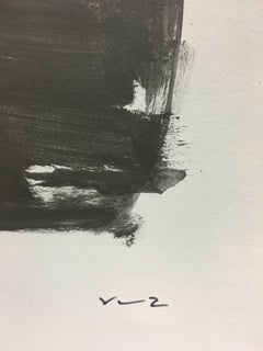 Ruz Black yellow original abstract acrylic painting