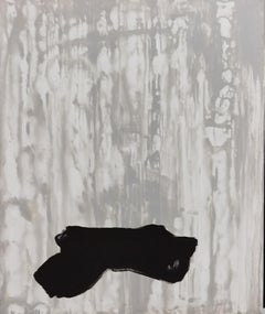 Ruz Blau Schwarz Innenbereich Abstraktes Gemälde in Acryl auf Leinwand, Original