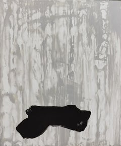 Ruz Blau Schwarz Innenbereich Abstraktes Gemälde in Acryl auf Leinwand, Original