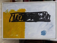 Ruz Blau Geometrische Formen, Original abstraktes Ölgemälde in Acryl