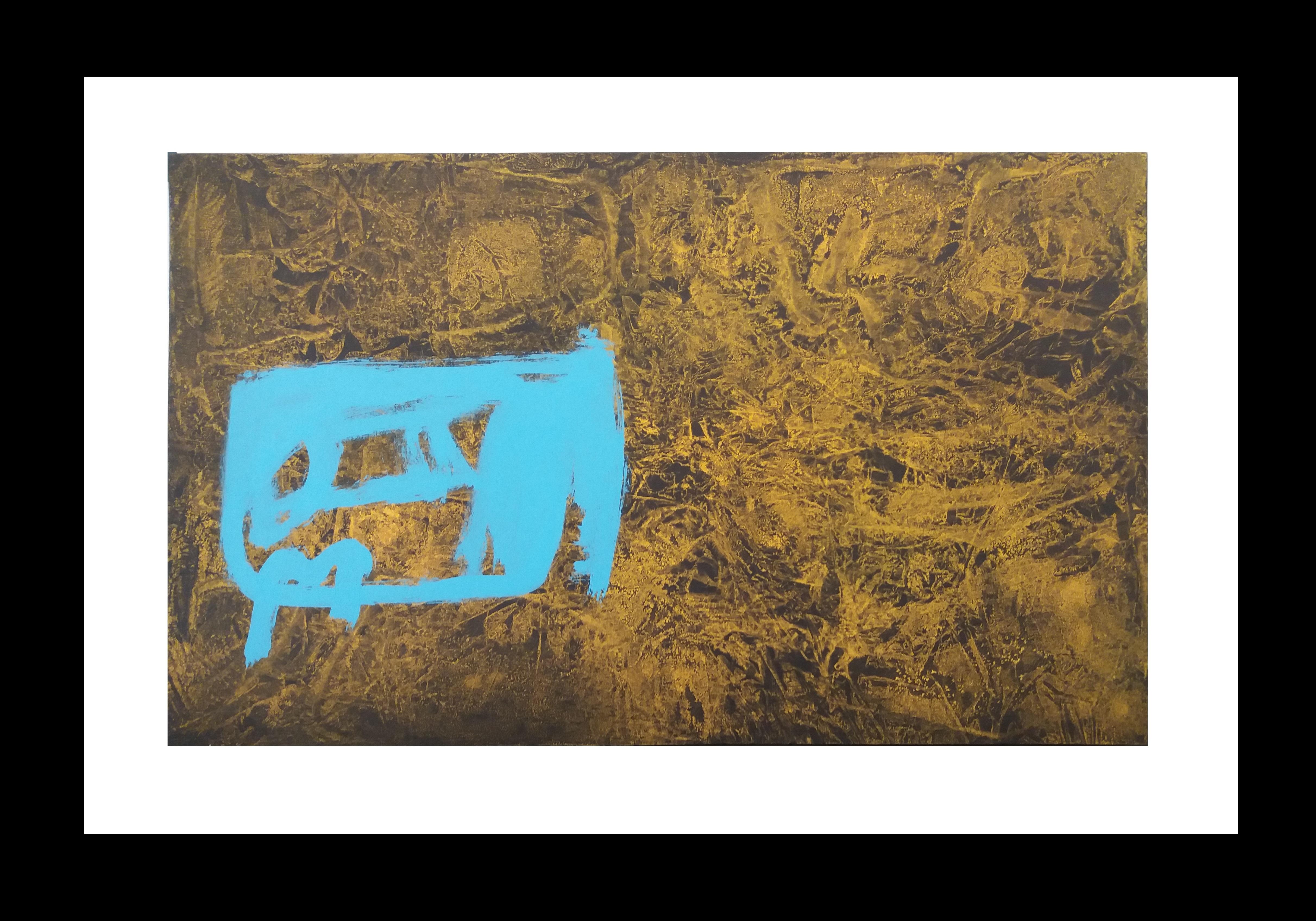 Abstract Painting di RAFAEL RUZ - Ruz     Paesaggi interni blu -  Pittura astratta Acrilico su carta