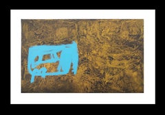Ruz     Paisajes interiores azules -  Acrílico abstracto sobre papel Pintura
