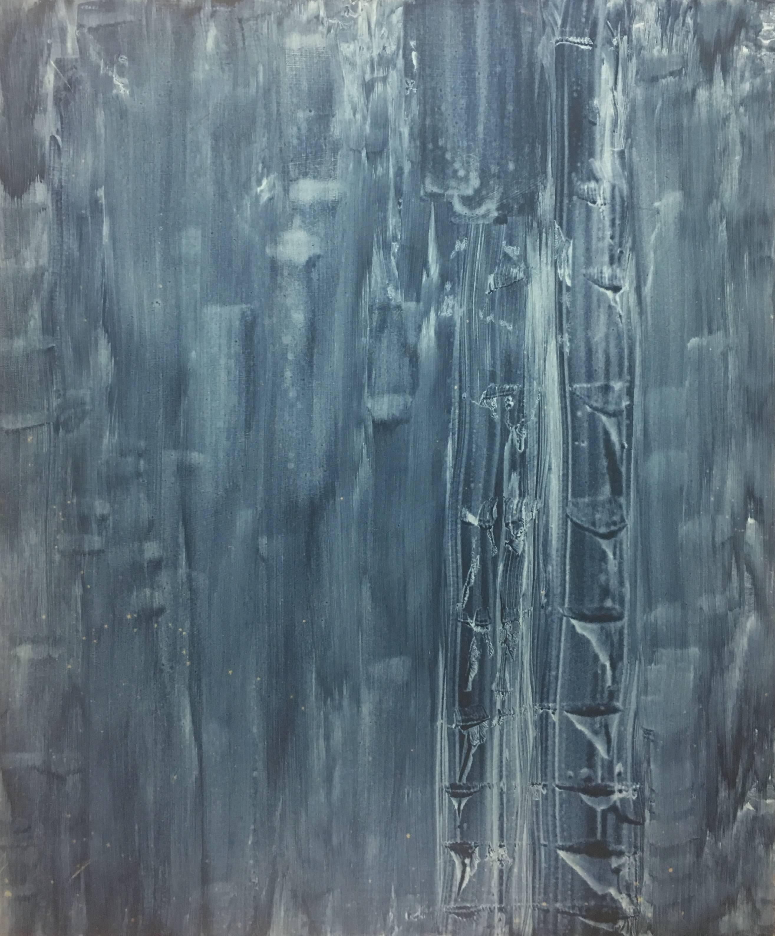 RAFAEL RUZ Abstract Painting - Ruz  Blue  Vertical    Abstract Acrylic on canvas Painting