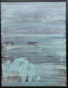 Ruz Blues – Weiches, aufrechtes Acrylgemälde auf Leinwand, abstrakt, 21. Jahrhundert
