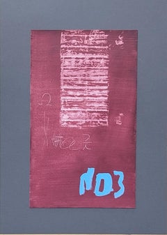 Pintura acrílica abstracta original de Ruz Color, enmarcada, década de 2000, 50 x 30 cm
