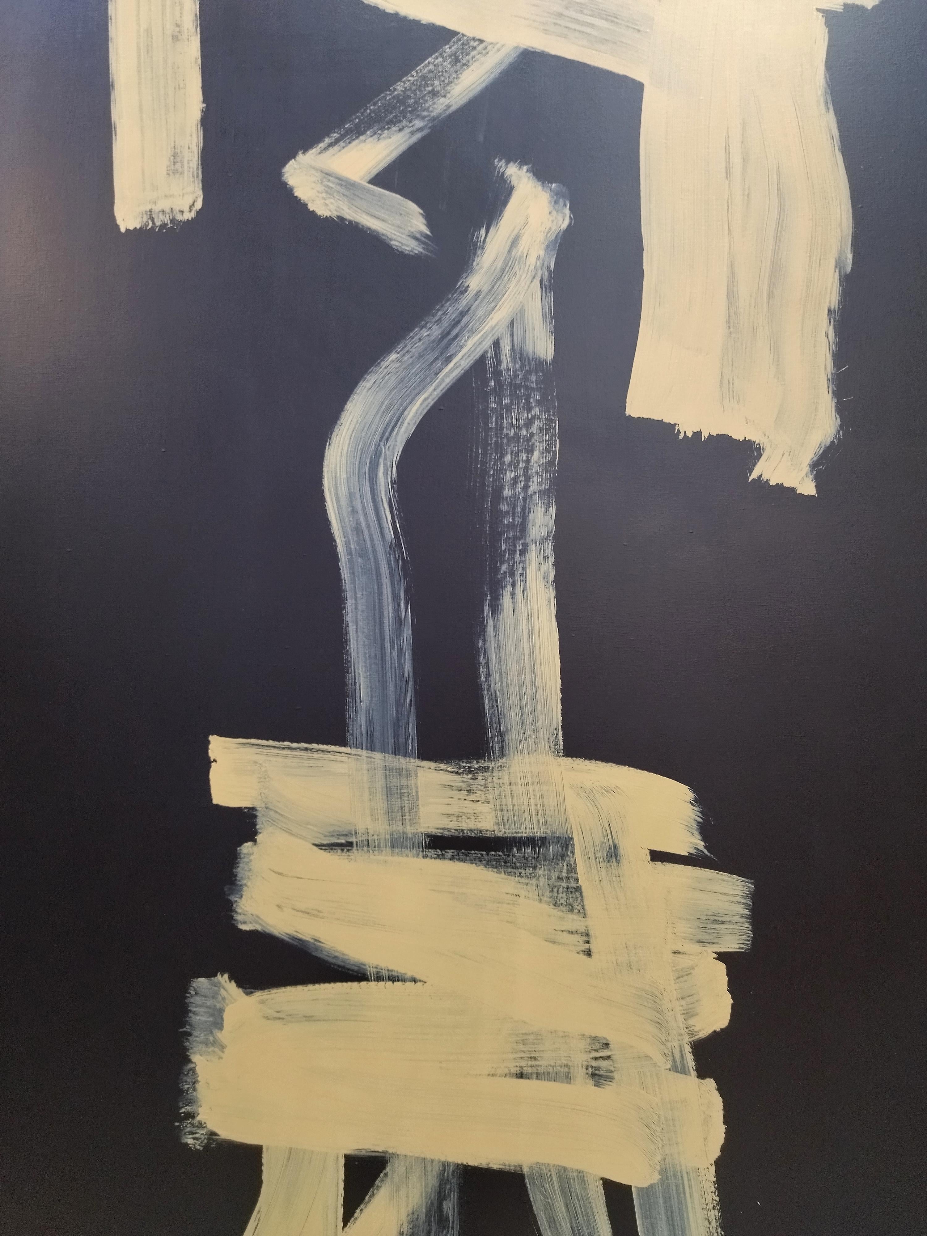 Ruz  Dark Blue Vertical Testigo. Landscapes -  Abstract Acrylic  Painting For Sale 1