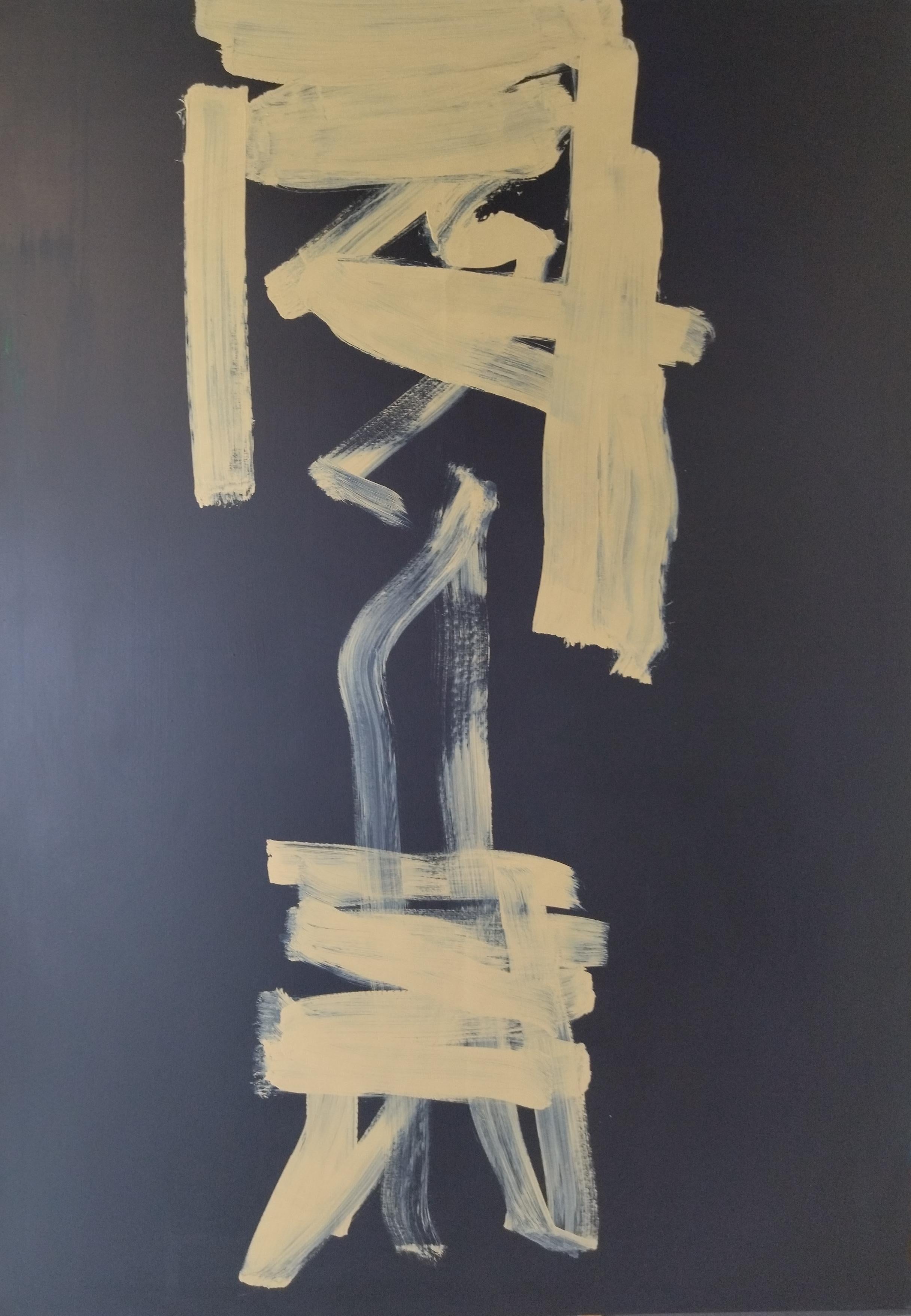 Ruz  Dark Blue Vertical Testigo. Landscapes -  Abstract Acrylic  Painting For Sale 3