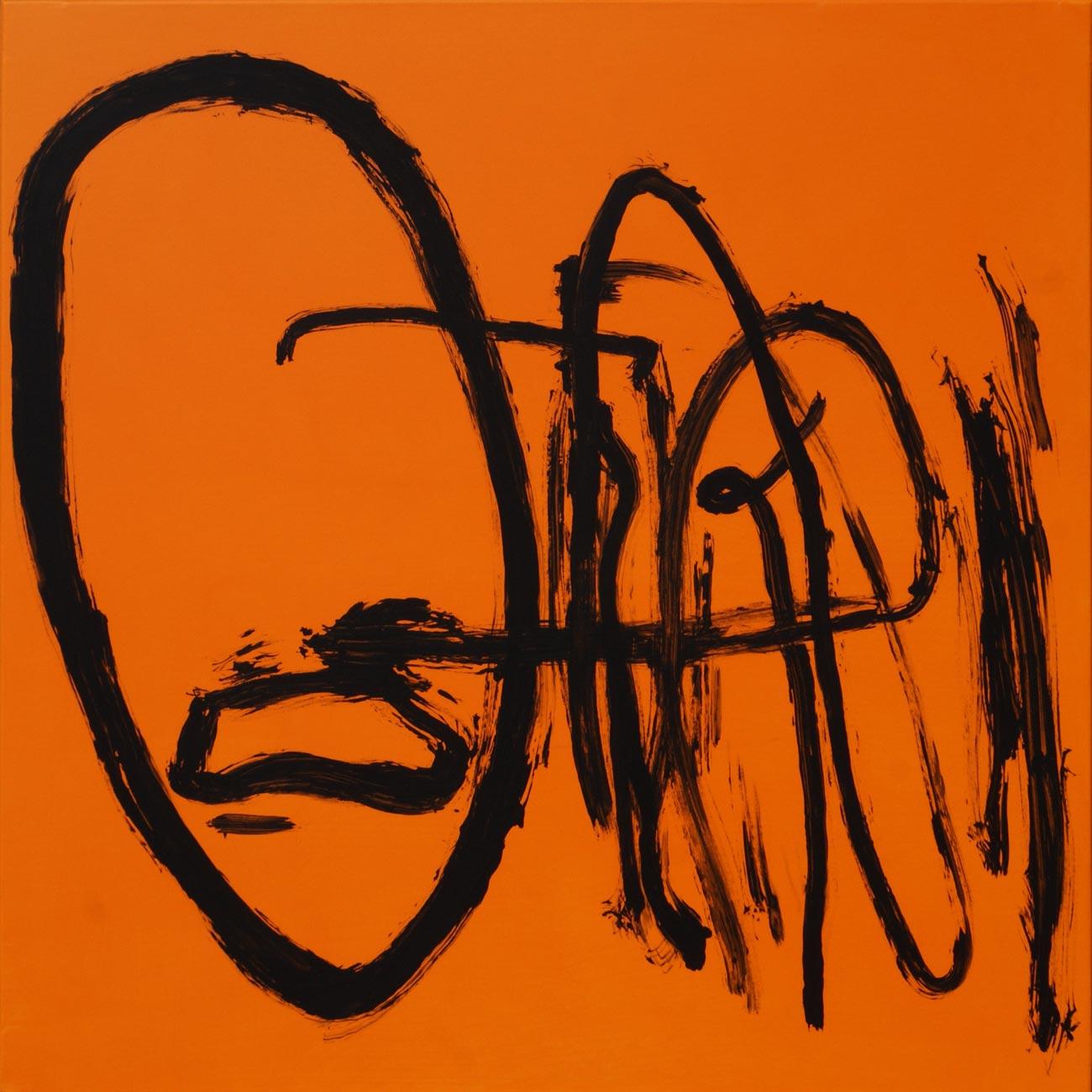 Ruz   Allungare  Nero e arancione  dipinto originale . astratto - Abstract Painting Arancia di RAFAEL RUZ