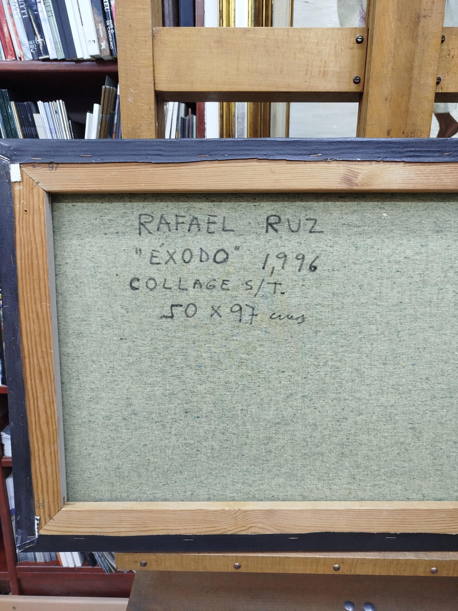 Ruz  Exodo original abstract acrylic canvas painting - Painting by RAFAEL RUZ