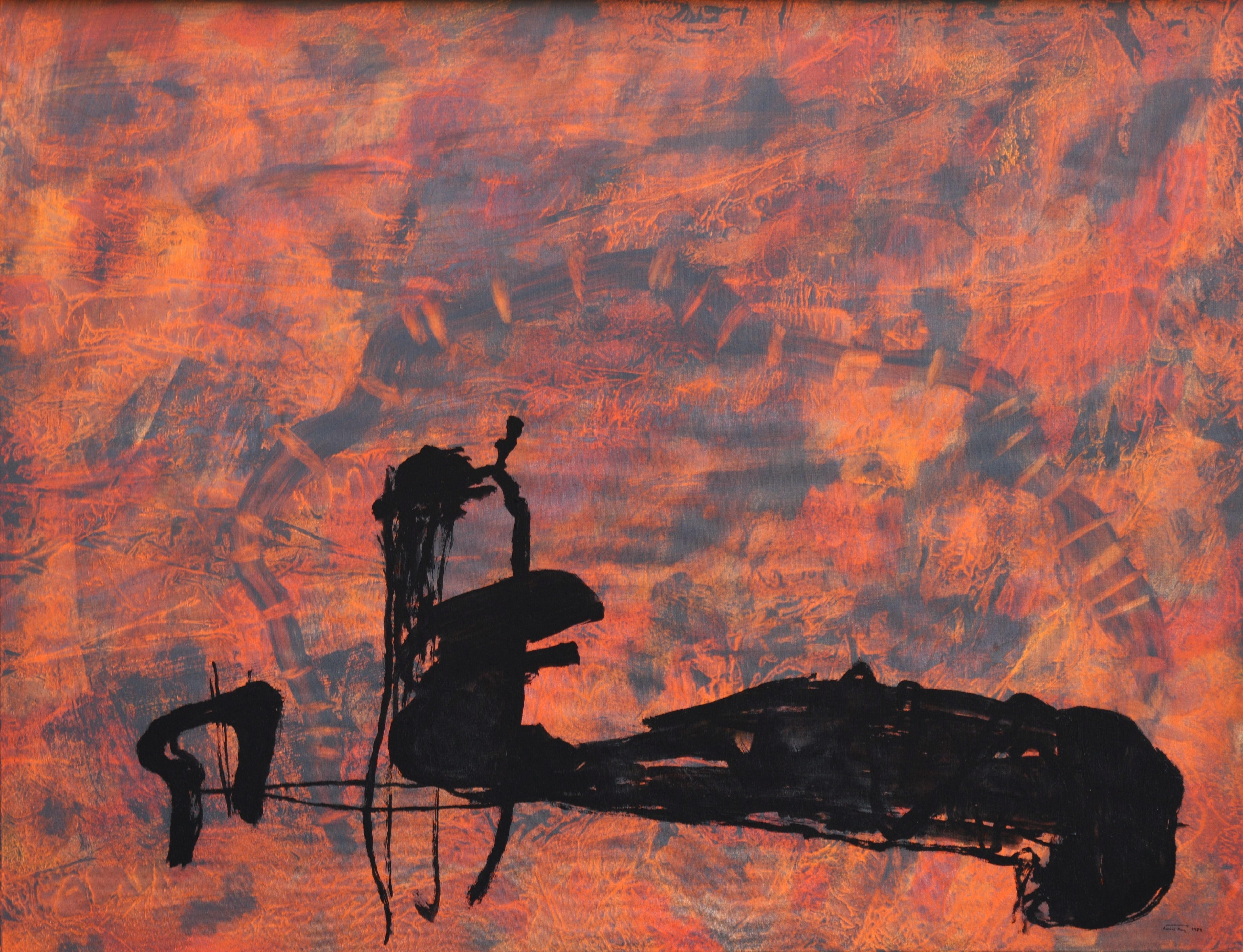 Ruz Febril rutina pittura su tela acrilica - Painting Astratto di RAFAEL RUZ