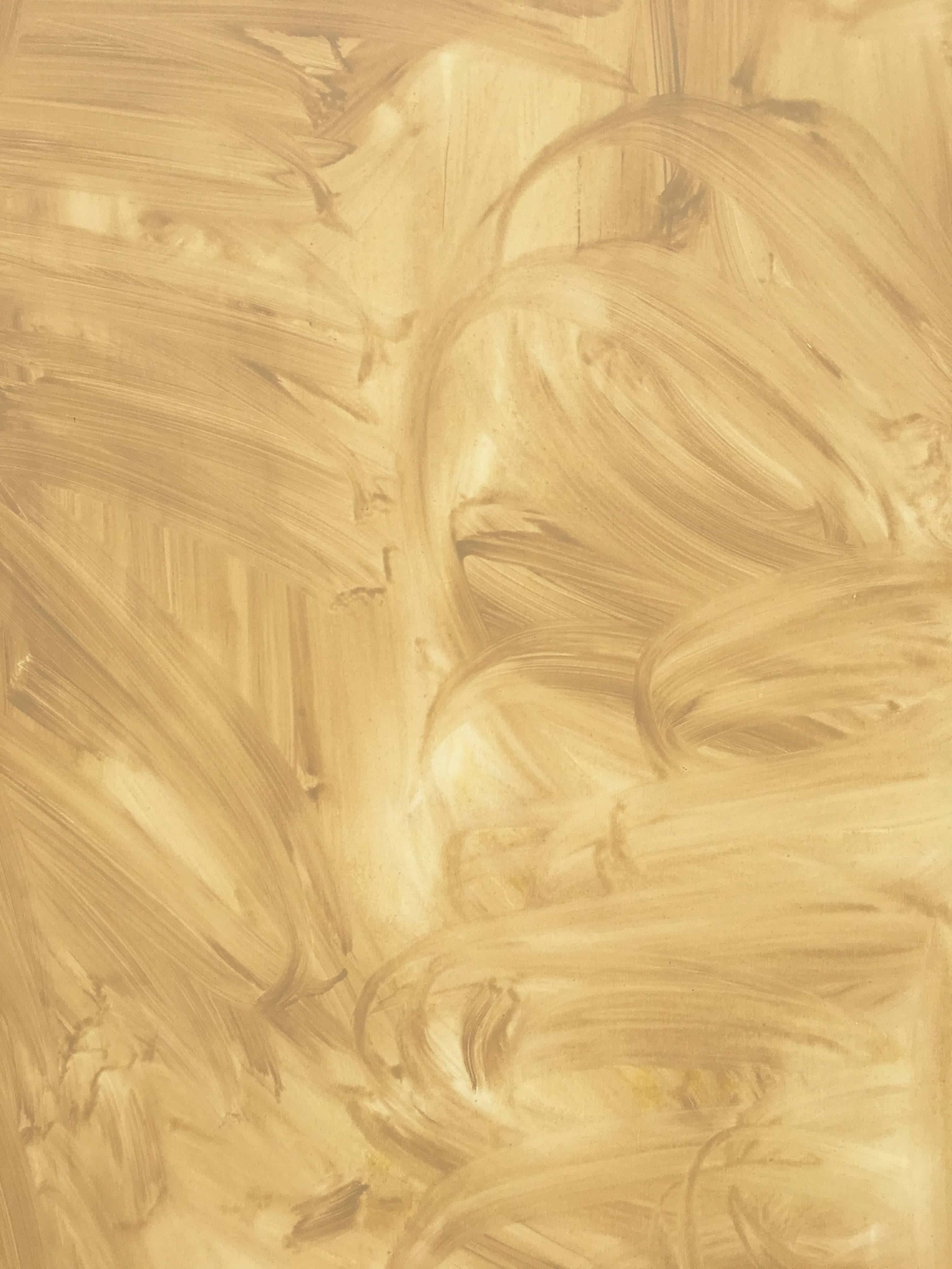 Ruz  Goldene  Abstraktes Acrylgemälde auf Leinwand mit Farben – Painting von RAFAEL RUZ