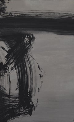 Ruz Graue und schwarze INSIGNIFICANTE Abstraktes Acryl auf Leinwand