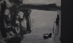 Ruz Graue und schwarze INSIGNIFICANTE Abstraktes Acryl auf Leinwand