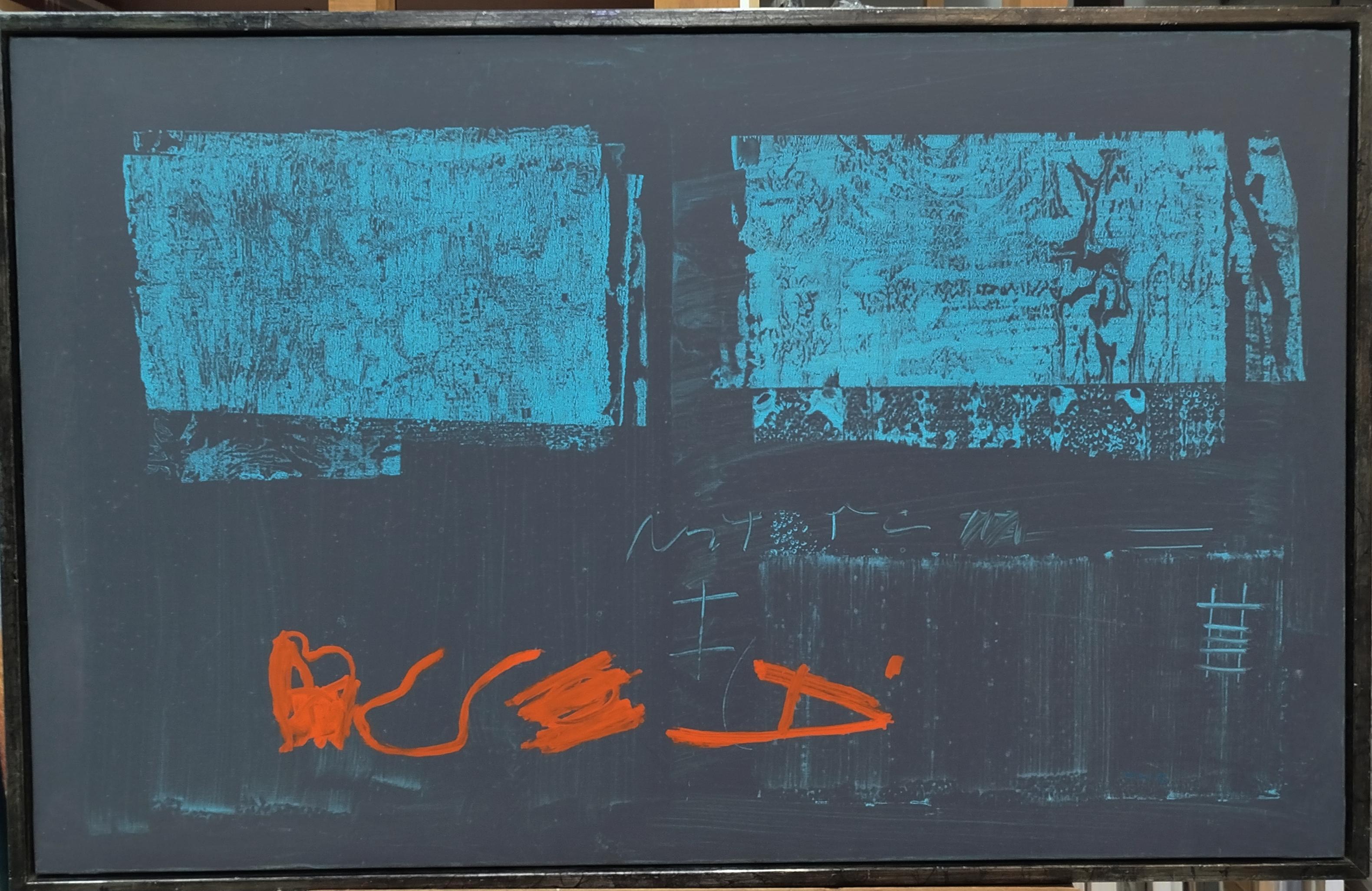 Ruz  Graues „Dibujando significados“ Original- Öl- Leinwand- Abstrakt- Gemälde