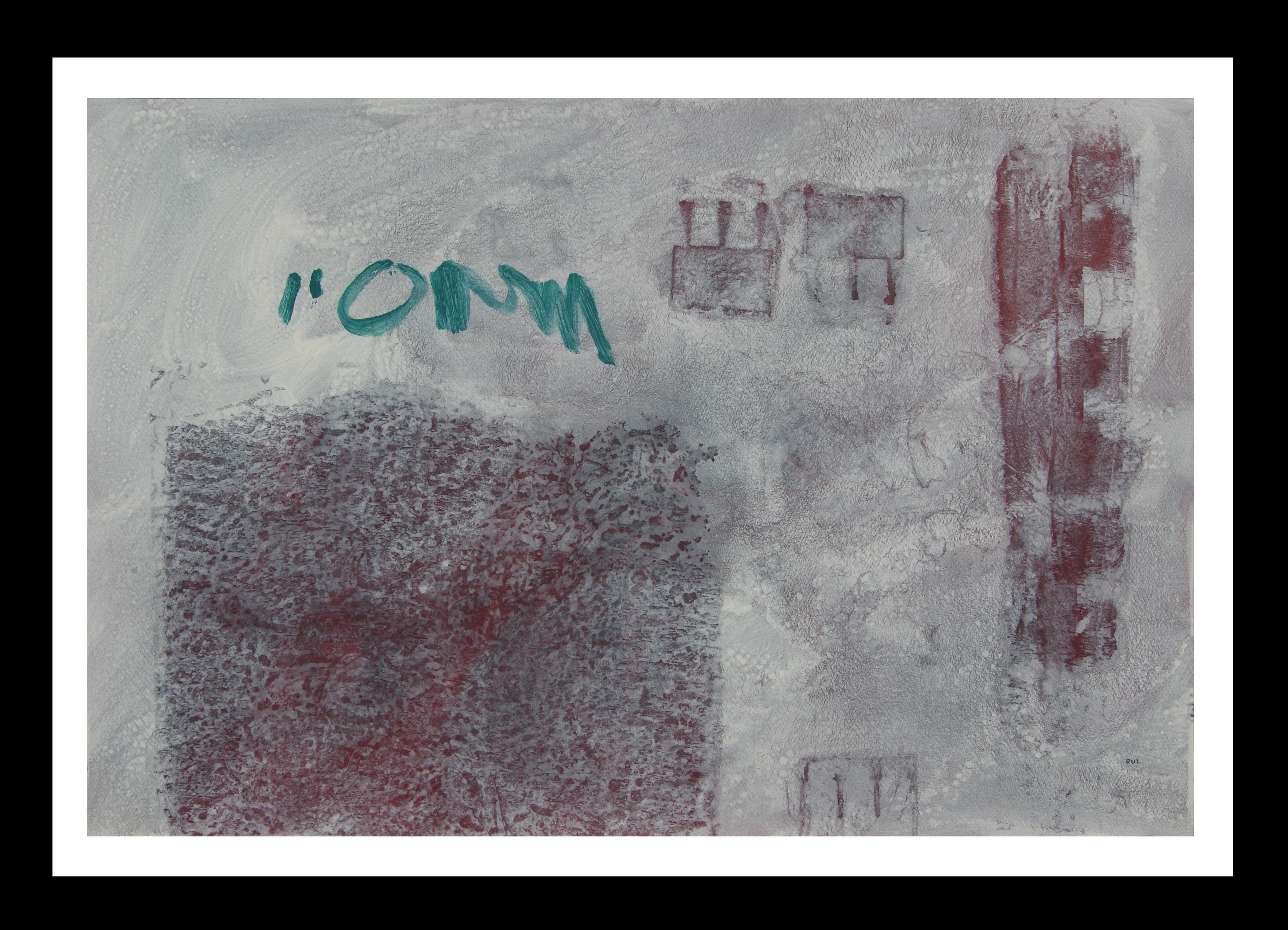 Ruz grauer Bereich original abstrakte Acrylmalerei