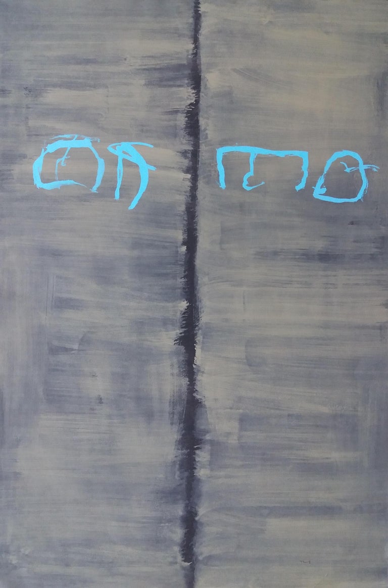 Rafael Ruz - Ruz- green and gray original abstract acrylic painting For ...