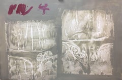 Ruz   Graue und rote  Braun  Landschaften  Abstraktes Gemälde in Acryl auf Papier