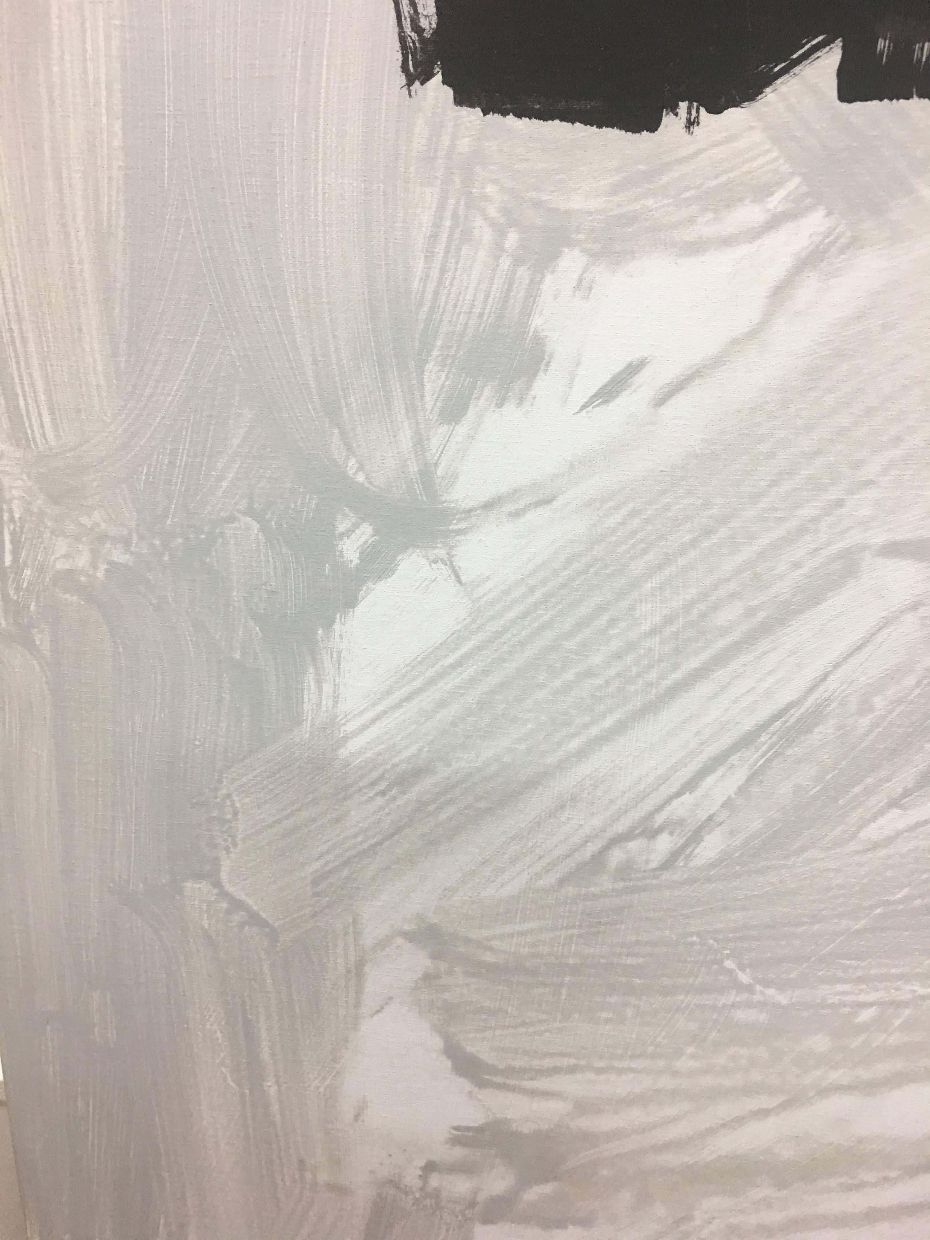 Ruz   Grigio  Nero  Verticale  pittura acrilica astratta originale - Painting Astratto di RAFAEL RUZ