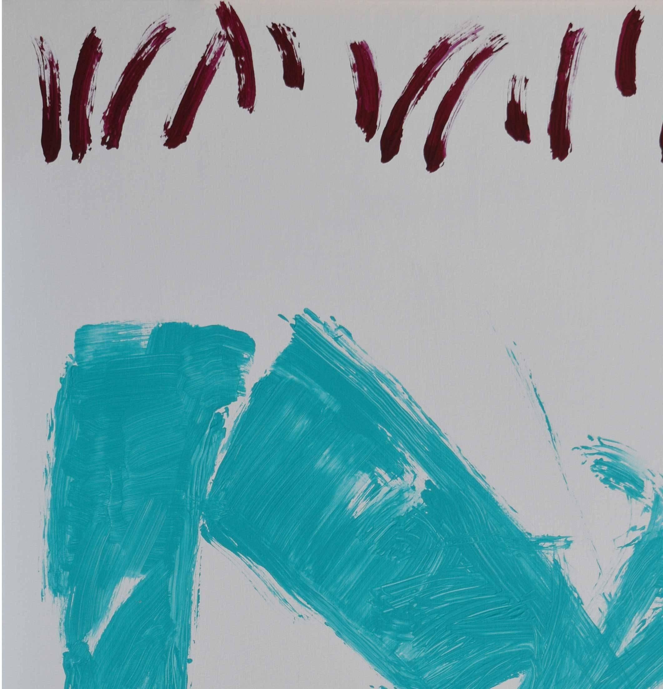 Ruz  Homenaje a Beethoven original abstract canvas - Abstract Painting by RAFAEL RUZ