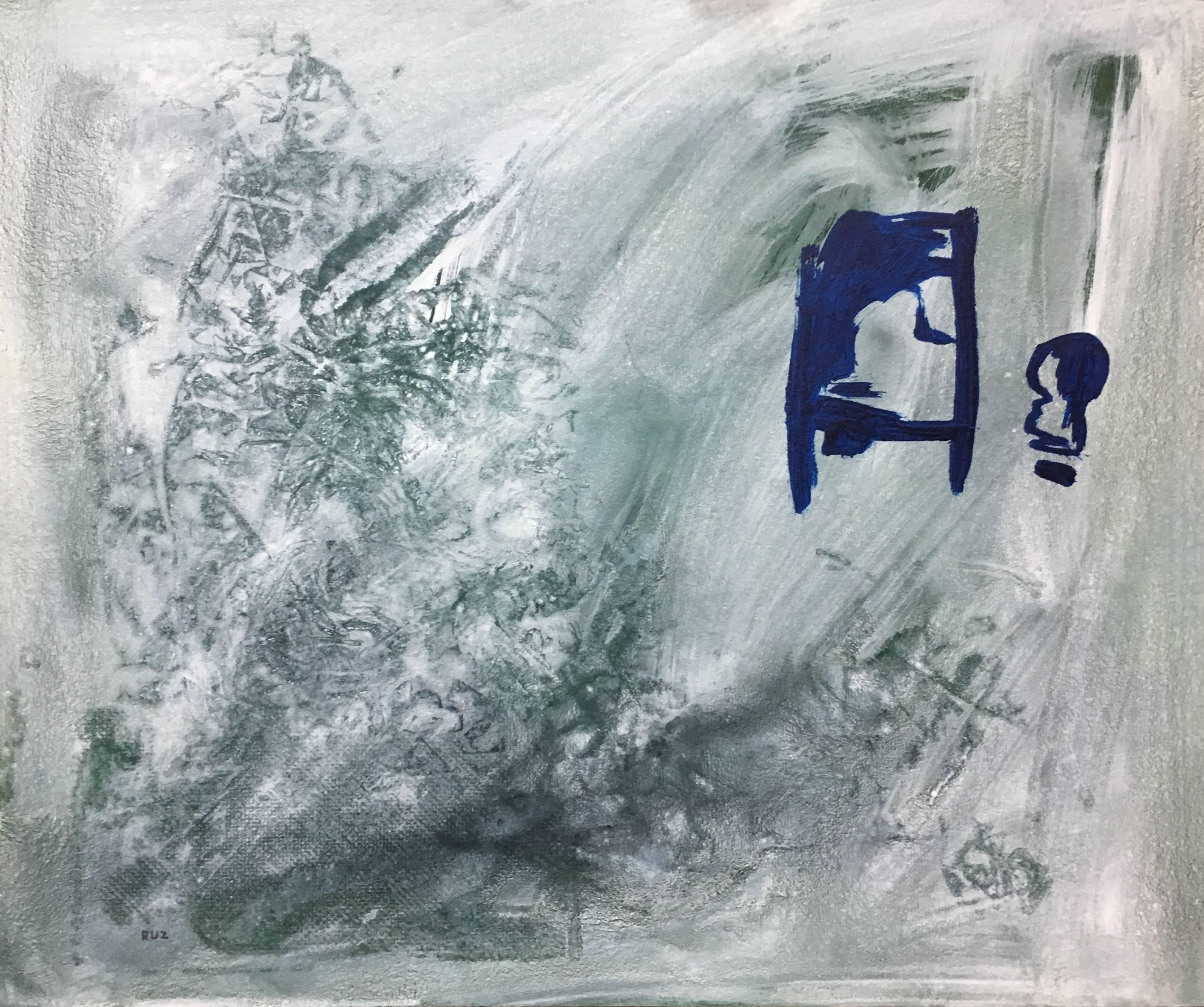 Ruz. Paesaggi interni - Pittura astratta acrilica su carta - Painting di RAFAEL RUZ
