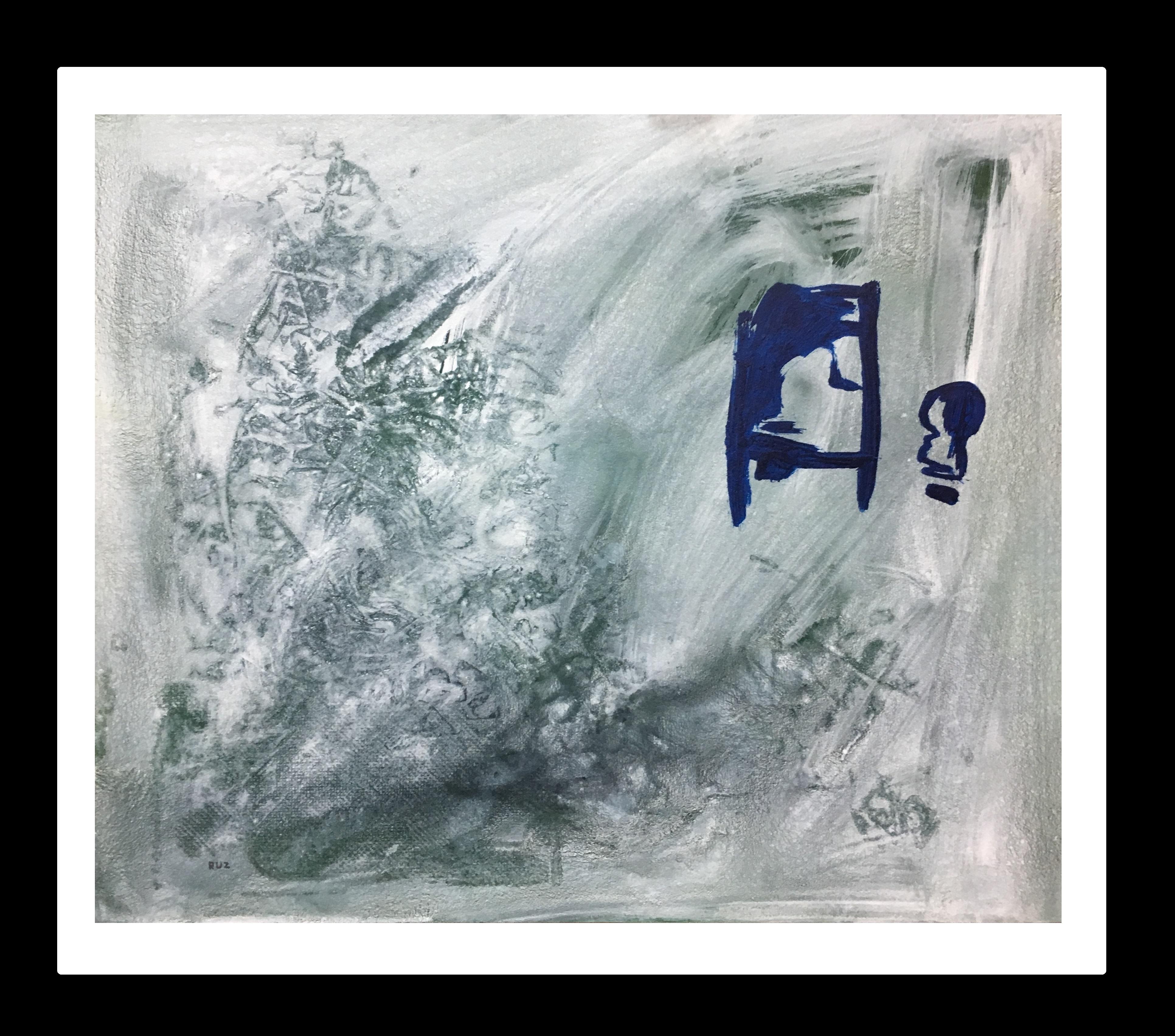 Abstract Painting di RAFAEL RUZ - Ruz. Paesaggi interni - Pittura astratta acrilica su carta