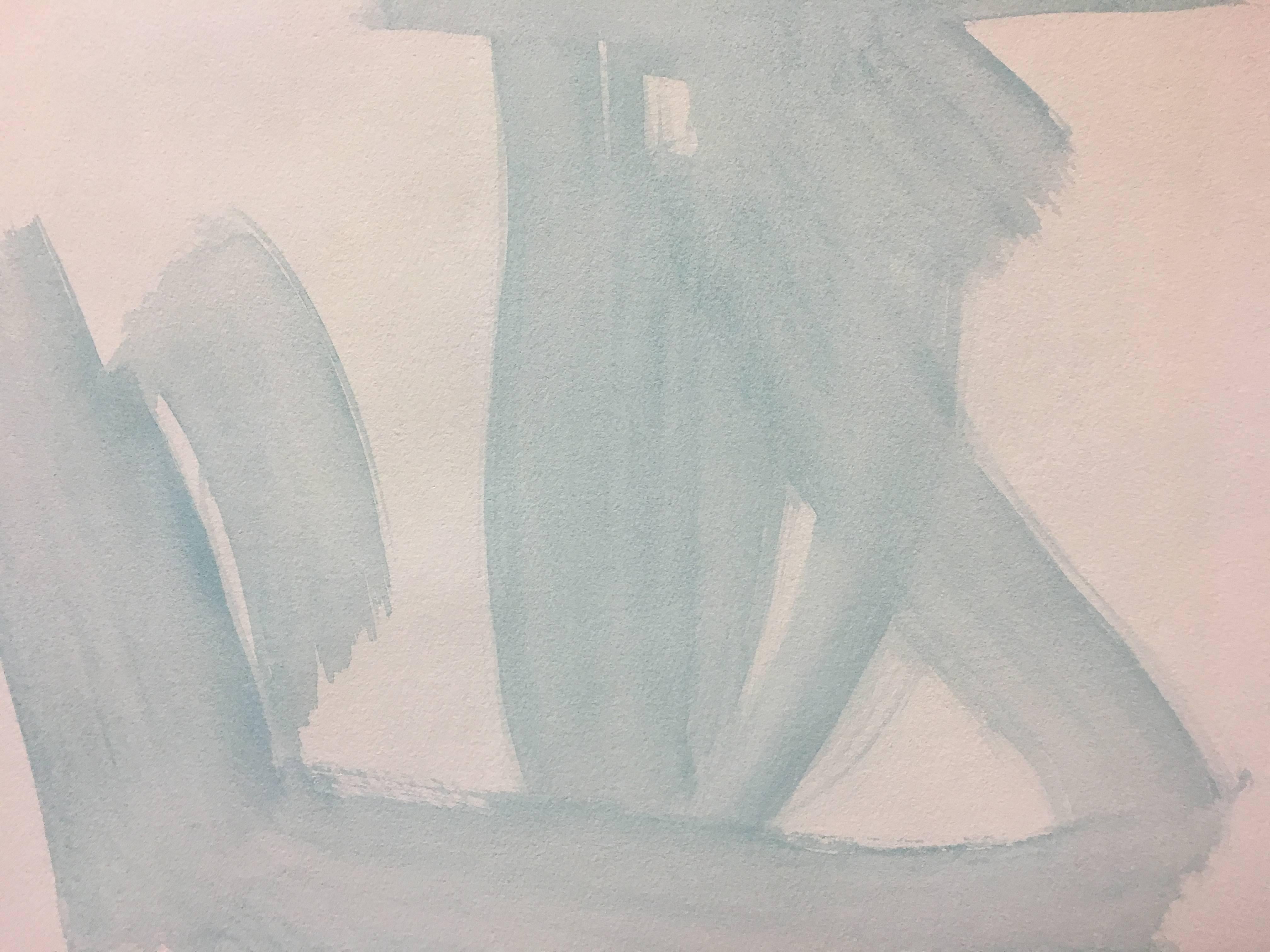 Ruz  Light and Black Background - Abstract Acrylic on paper Painting For Sale 3