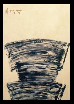 Ruz  Sfondo chiaro  Blu  Verticale Grande. origiNale  tela astratta acrilica