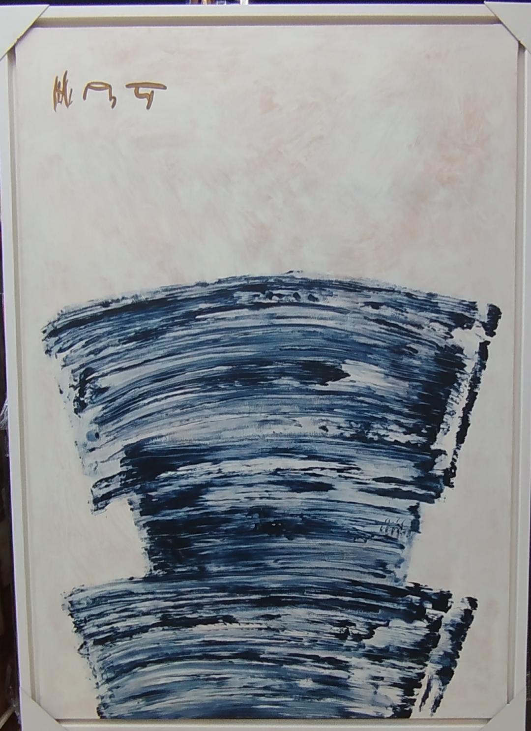 Ruz  Heller Hintergrund  Blau  Vertikal Bigli. origInal  Abstraktes Leinwand-Acryl