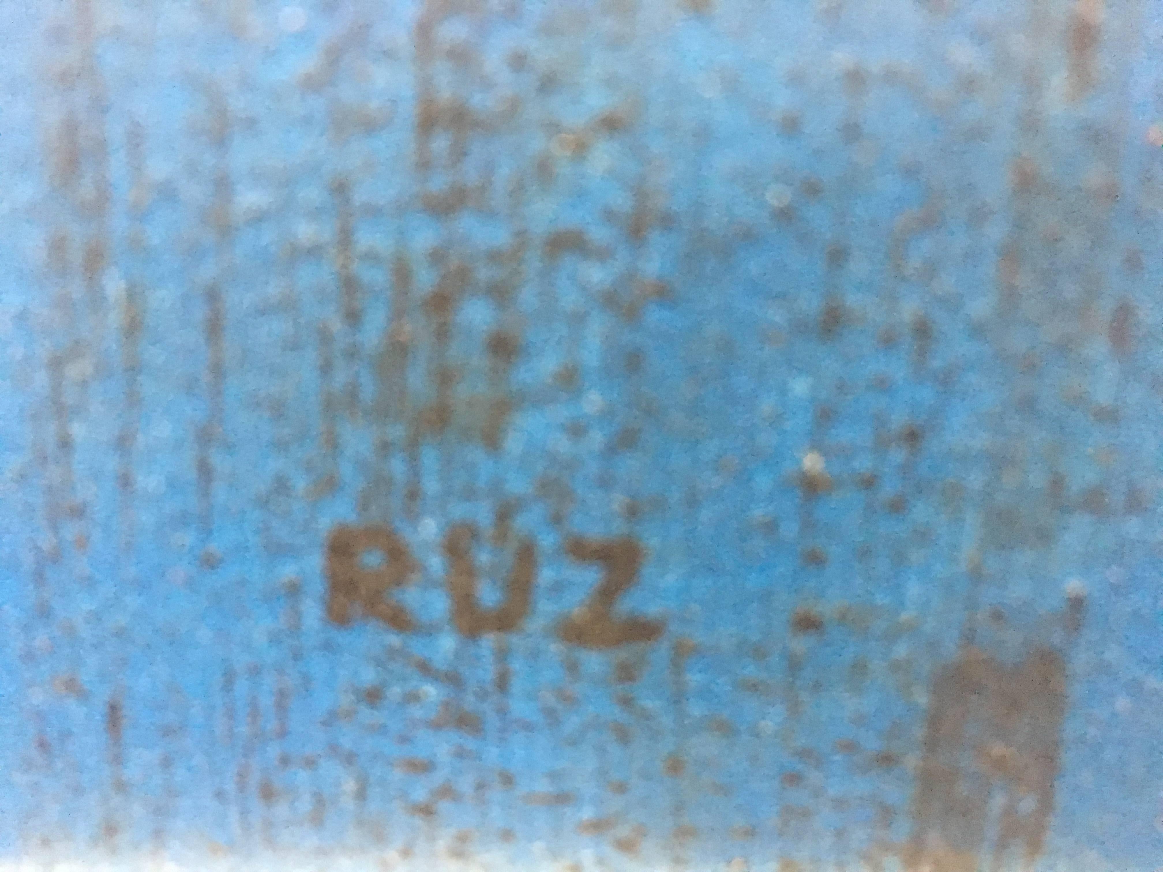 Ruz    Blau-rote Interieurlandschaften – Abstraktes Acryl  Leinwand Malerei (Abstrakter Expressionismus), Painting, von RAFAEL RUZ