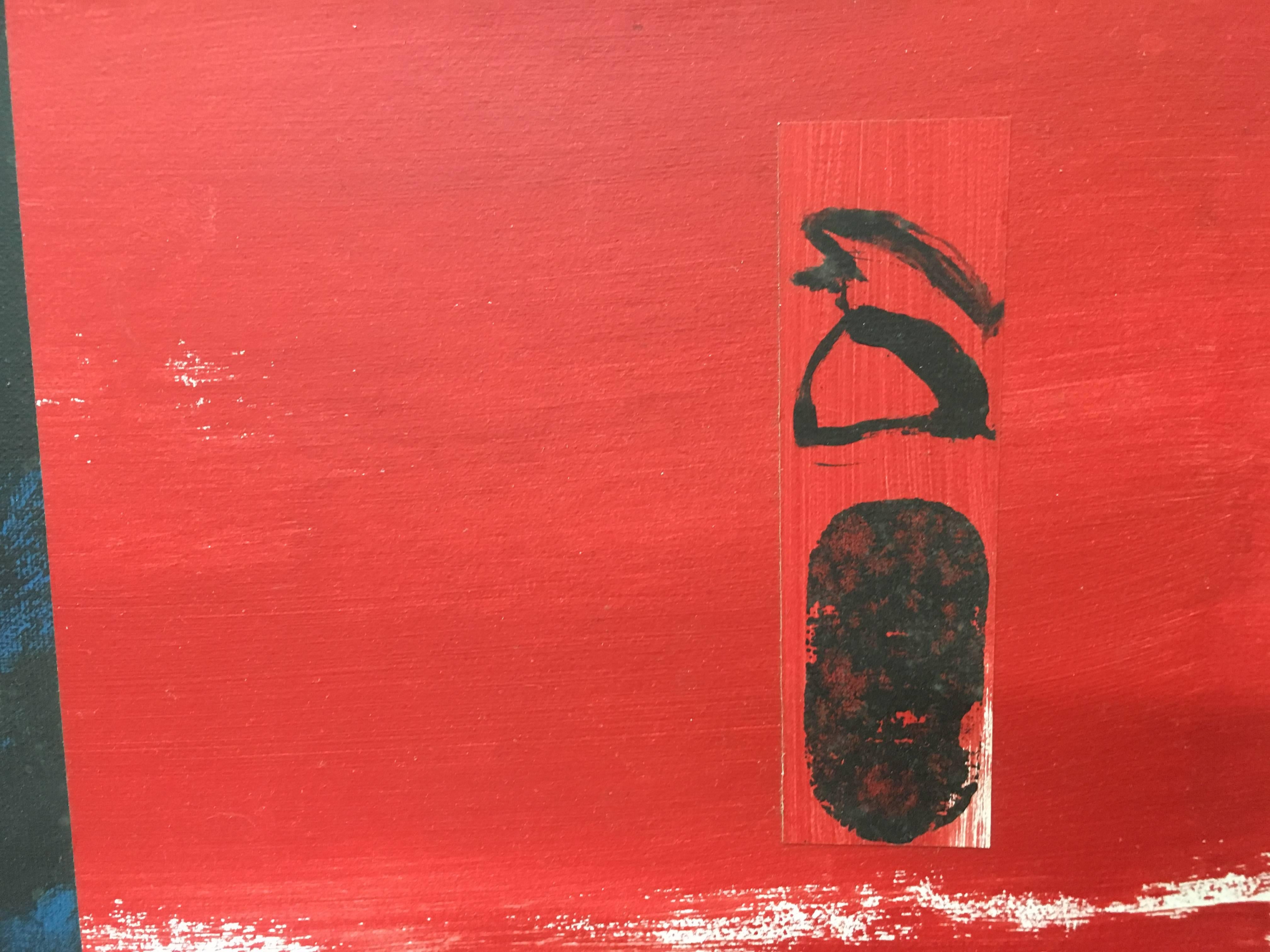Ruz    Blau-rote Interieurlandschaften – Abstraktes Acryl  Leinwand Malerei (Schwarz), Abstract Painting, von RAFAEL RUZ