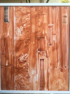 Ruz Ocre Vertical  pintura original abstracta sobre lienzo acrílico
