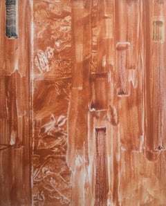 Ruz Ocher Vertical  peinture acrylique abstraite originale sur toile