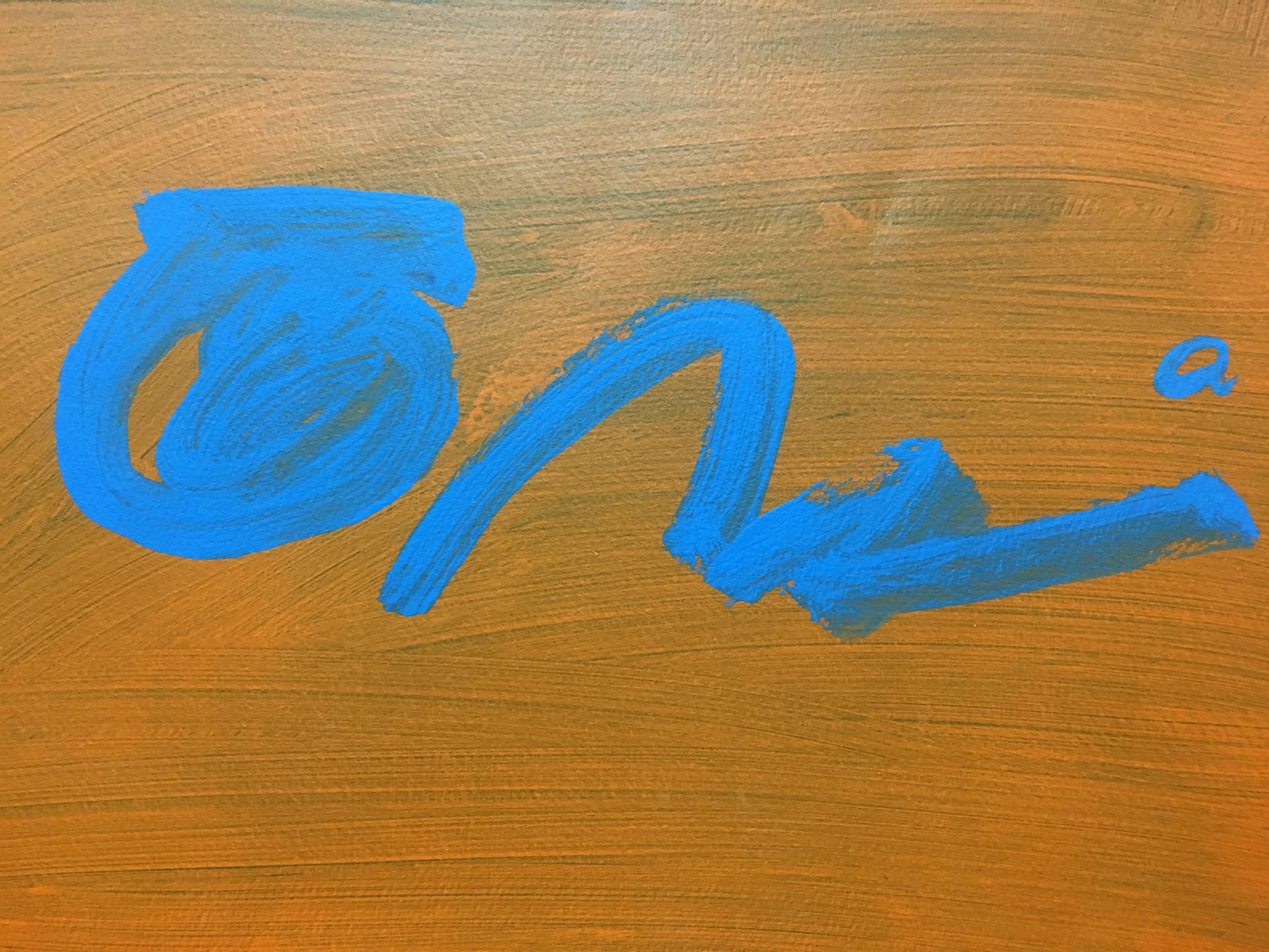 Ruz  Orange  Senkrecht  Innenbereich  Abstraktes Gemälde in Acryl auf Papier im Angebot 1