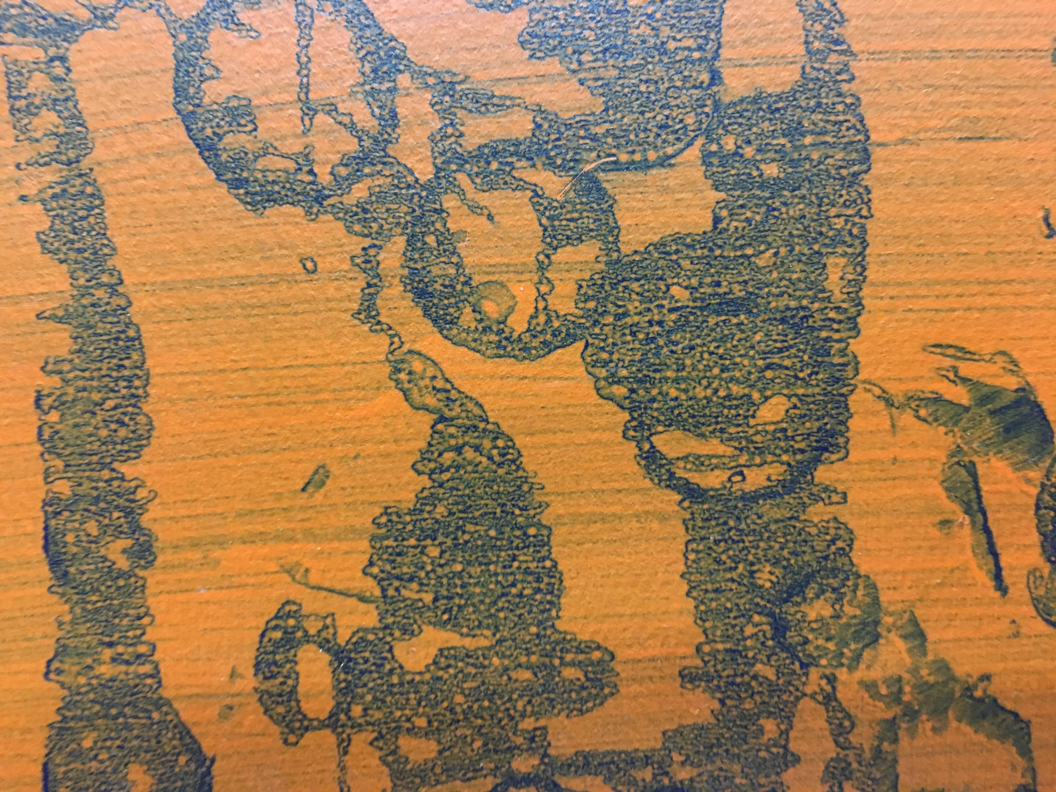 Ruz  Orange  Senkrecht  Innenbereich  Abstraktes Gemälde in Acryl auf Papier im Angebot 2