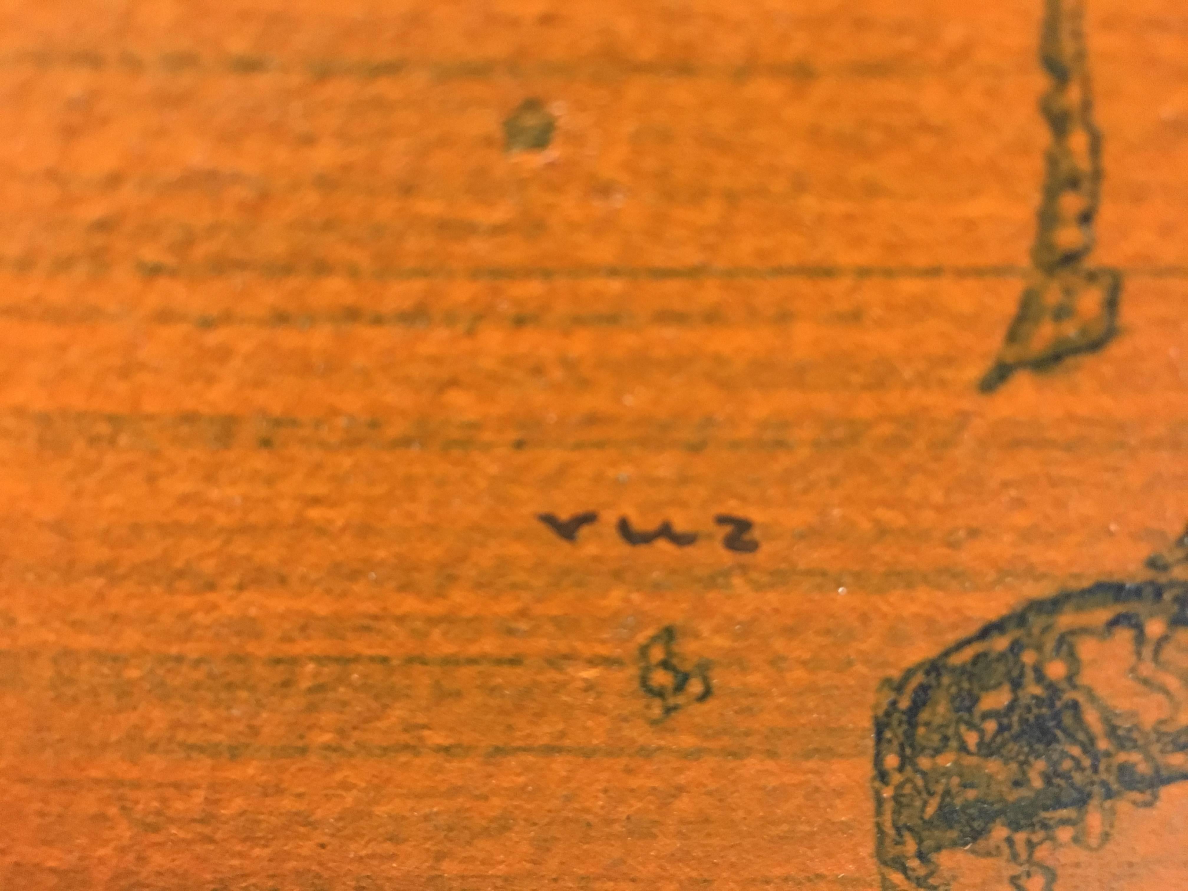 Ruz  Orange  Senkrecht  Innenbereich  Abstraktes Gemälde in Acryl auf Papier im Angebot 4